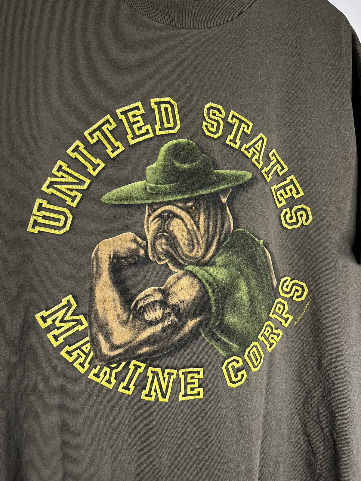 Vintage Vintage 00s Thrashed United States Marines Devil Dog Tee Size US L / EU 52-54 / 3 - 2 Thumbnail