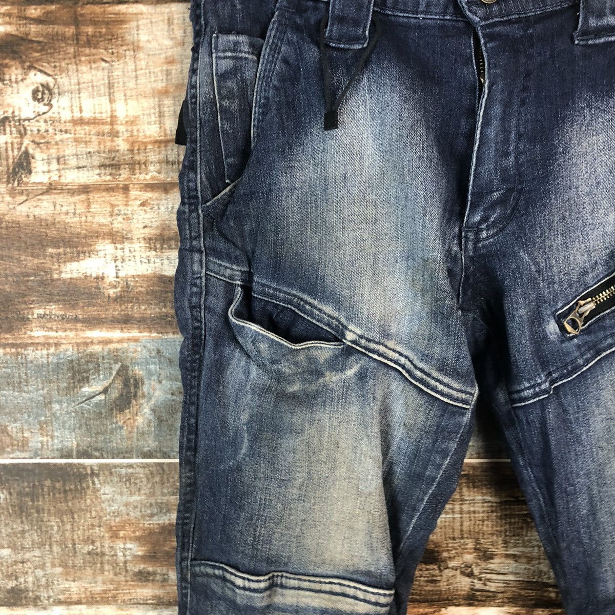 Japanese Brand Field Core japan utility Blue Denim jogger Pants #A2116 Size US 29 - 9 Thumbnail