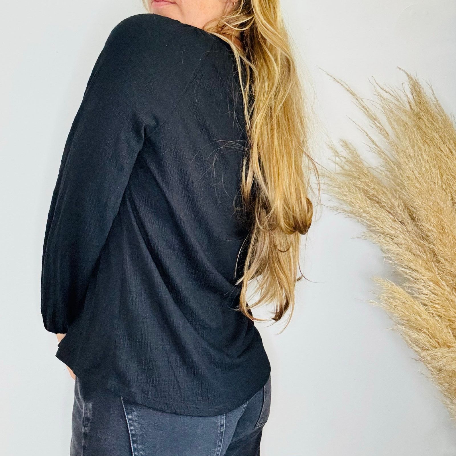 Vintage VINTAGE Black Lace Tassel Tie Blouse Top Boho Peasant Shirt Size S / US 4 / IT 40 - 11 Thumbnail