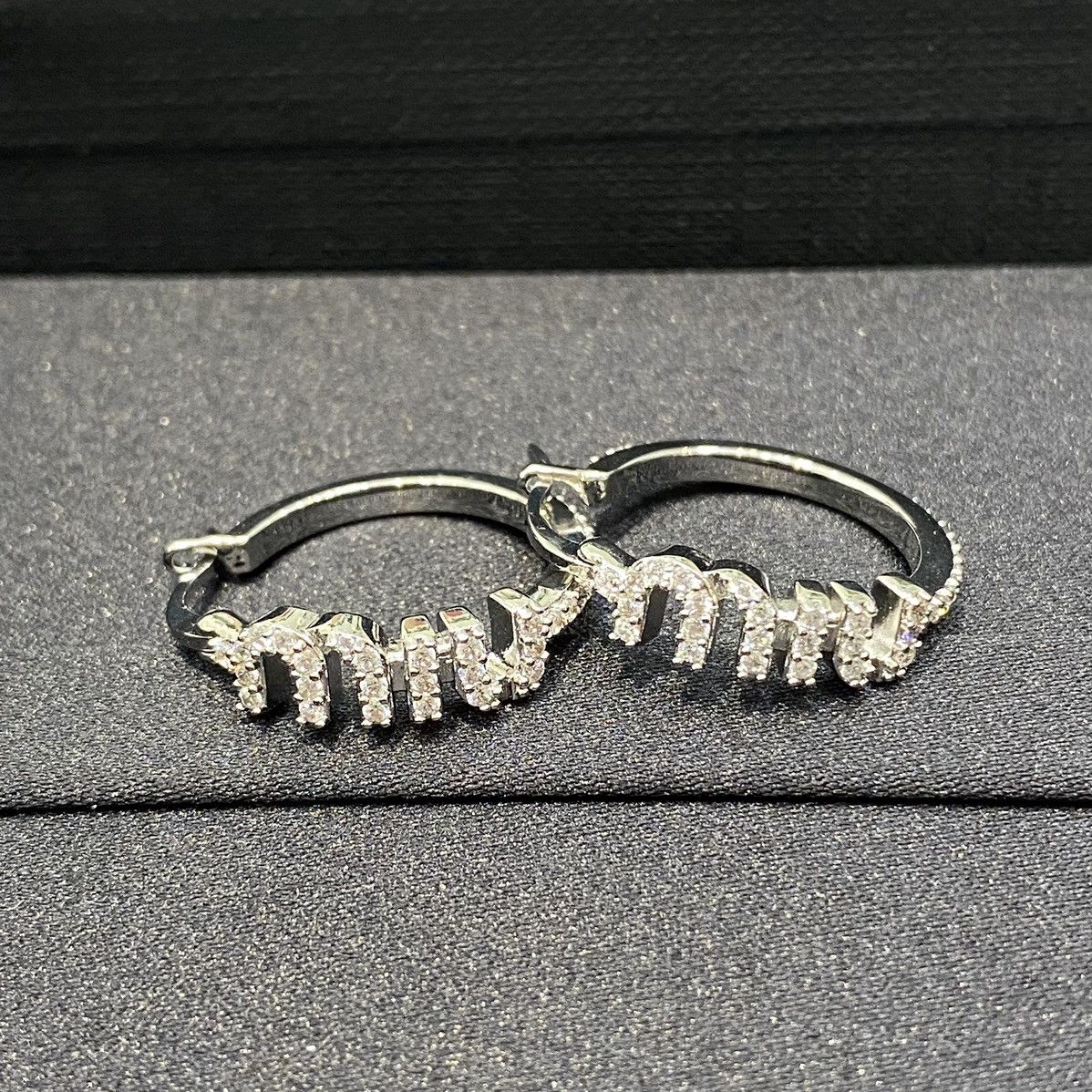 Miu Miu MIU MIU Metal Earrings With Artificial Crystals Size ONE SIZE - 1 Thumbnail