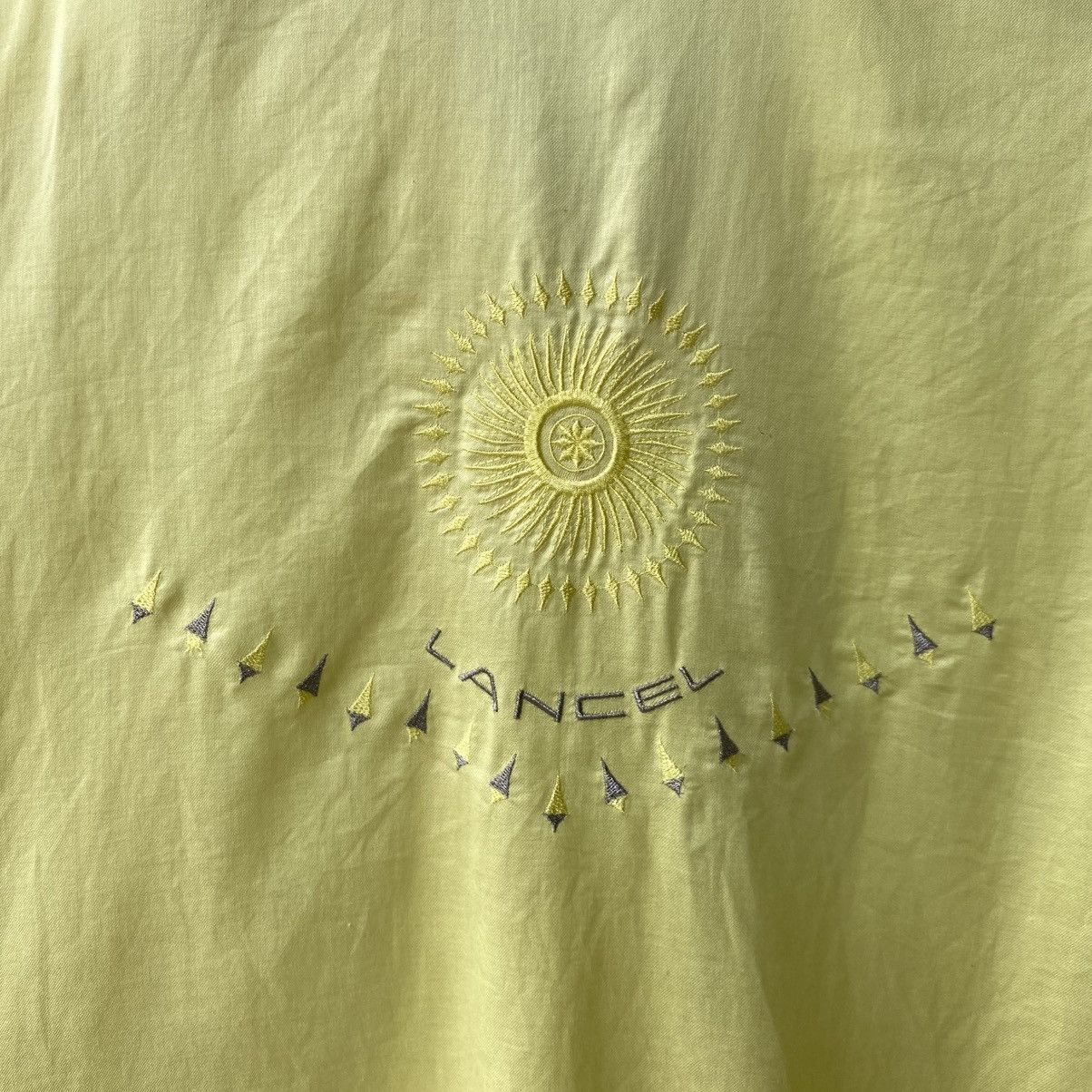 Lancel LANCEL Yellow Embroidered Short-Sleeve Shirt with Logo Back Size L / US 10 / IT 46 - 11 Thumbnail