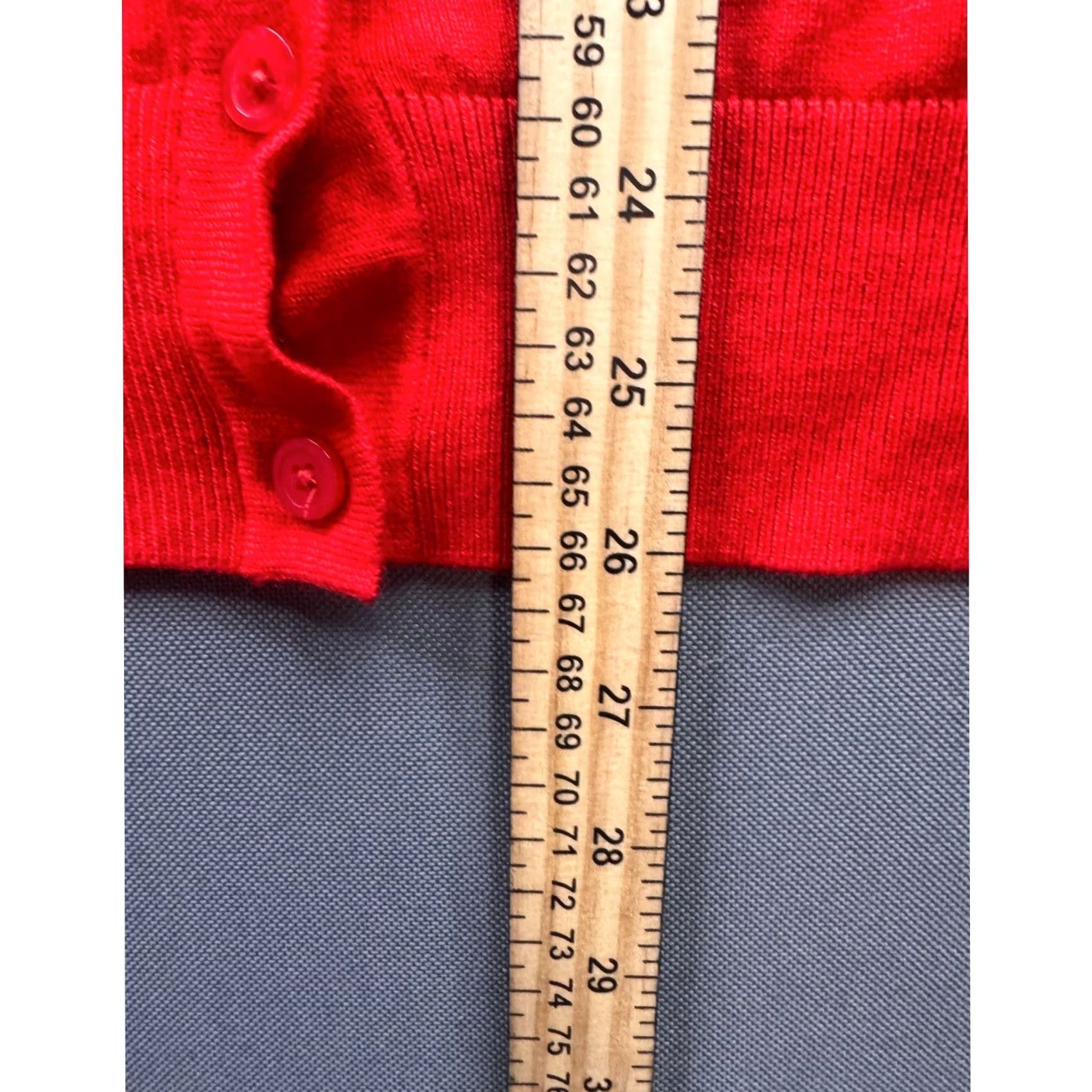 Vintage Roz & Ali Cardigan Womens Red 3/4 Sleeve Button Front Scoop Neck Large cardigan Size L / US 10 / IT 46 - 5 Thumbnail