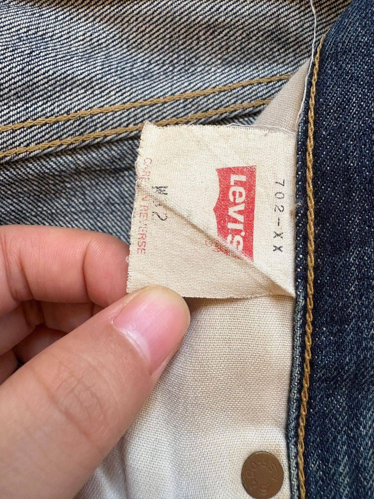 Levi's Vintage 80s Levis 702 XX Big E Selvedge Buckled Baggy Jeans Size US 32 / EU 48 - 10 Thumbnail