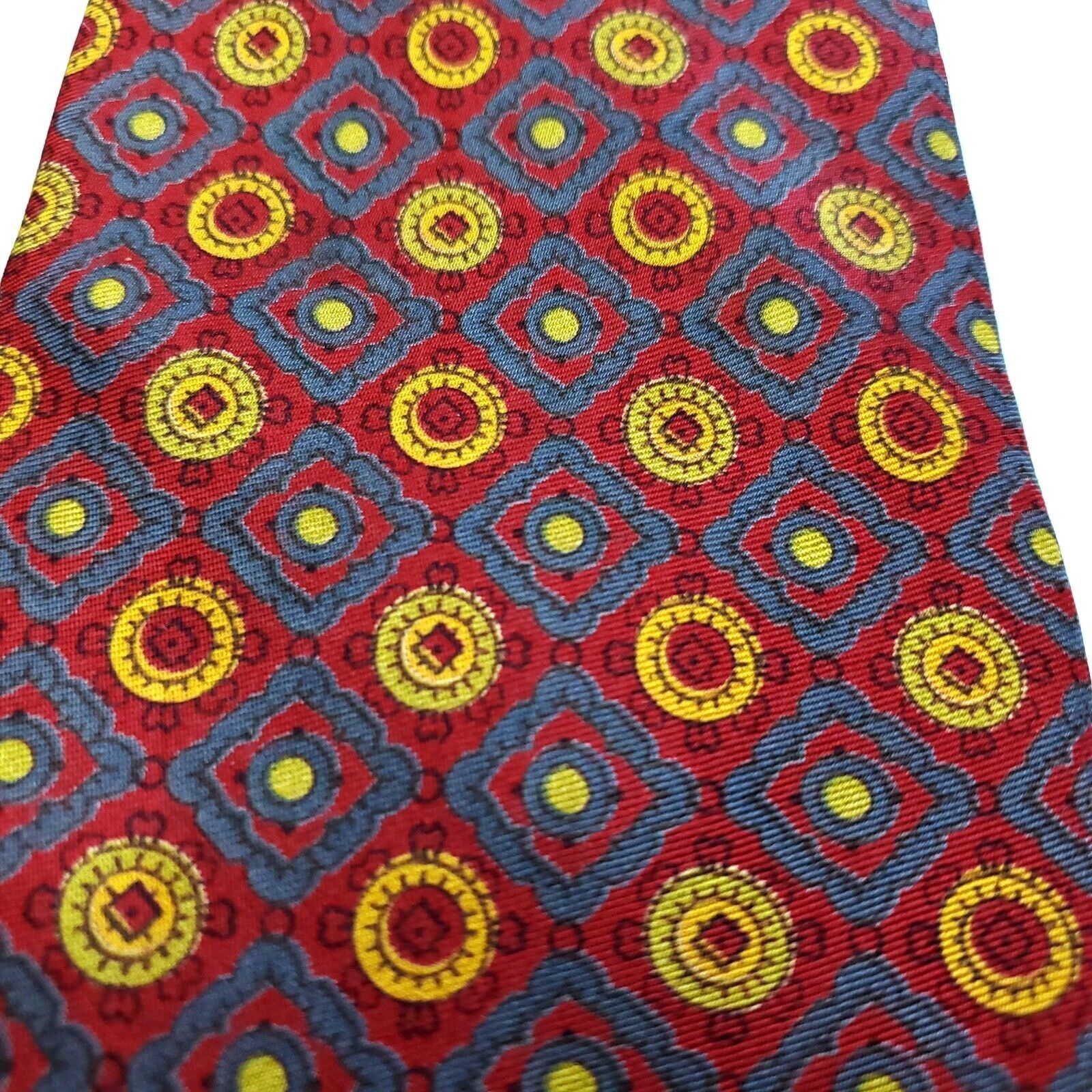 Vintage WM M Frazin Company Red Yellow Blue Geometric Print Short Wi Size ONE SIZE - 2 Thumbnail