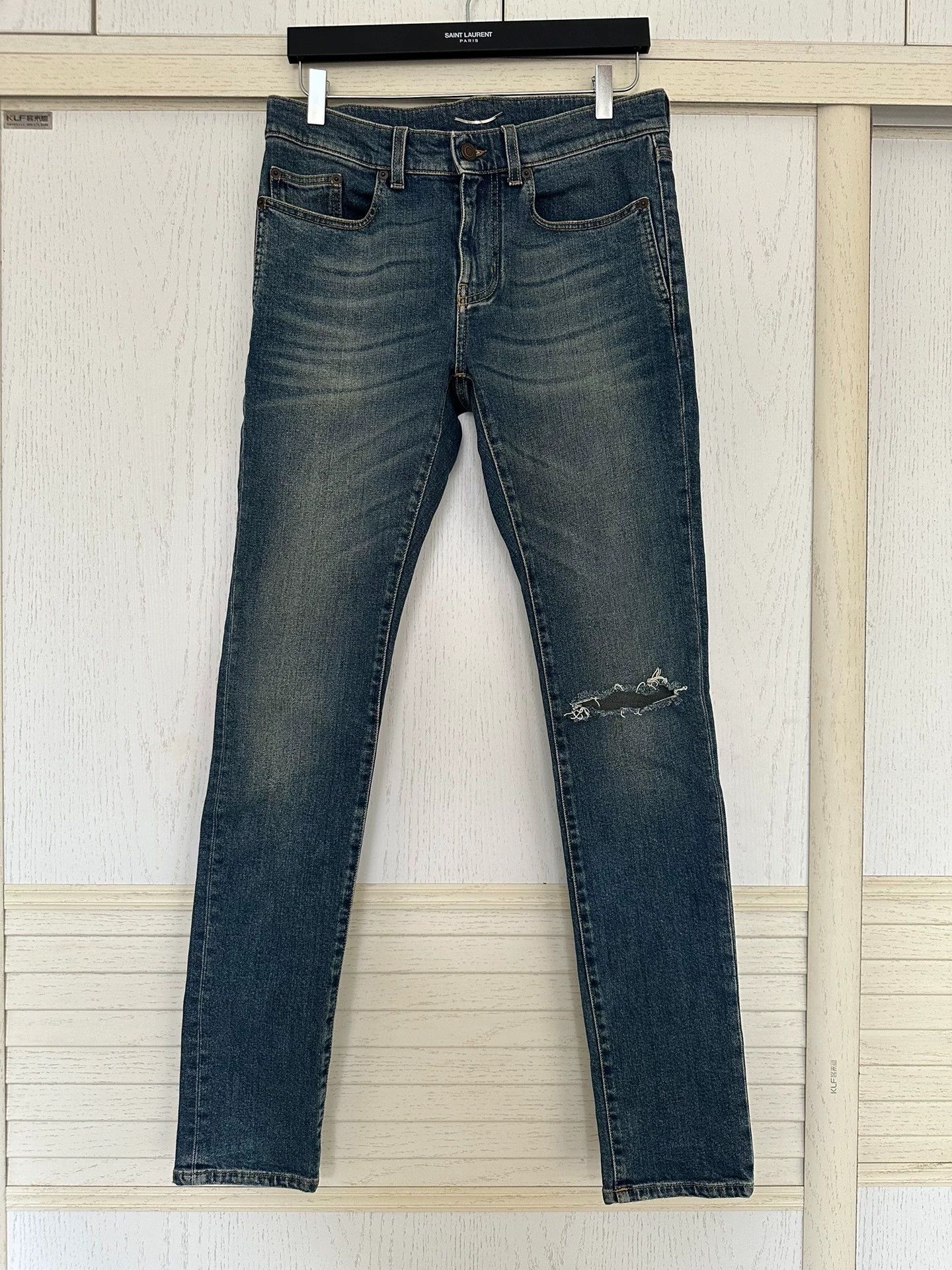 Saint Laurent Paris Saint Laurent Paris D02 Blue Knife Cut Jeans Size US 29 - 1 Thumbnail