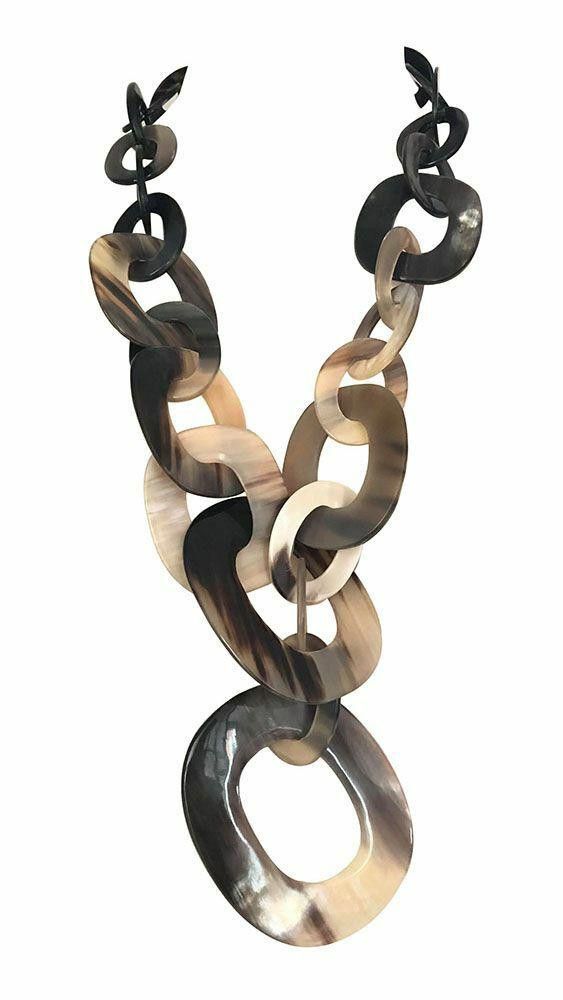 Designer Hand Made Textured Cow Horn Necklace Size ONE SIZE - 1 Thumbnail