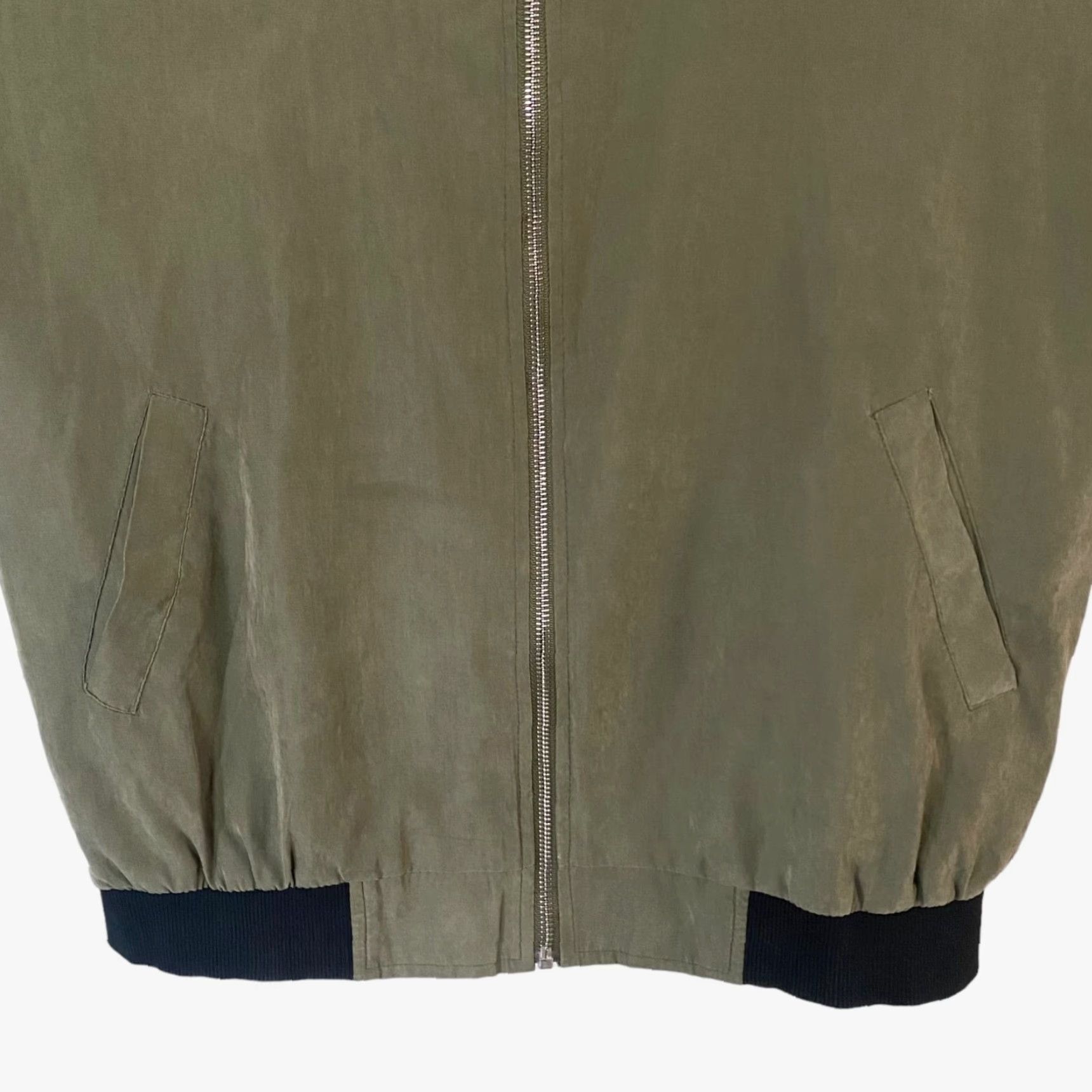 Vintage Perch By Blu Pepper Bomber Jacket Womens 2XL Green Full-Zip Casual Microsuede Size XXL / US 16-18 / IT 52-54 - 6 Thumbnail
