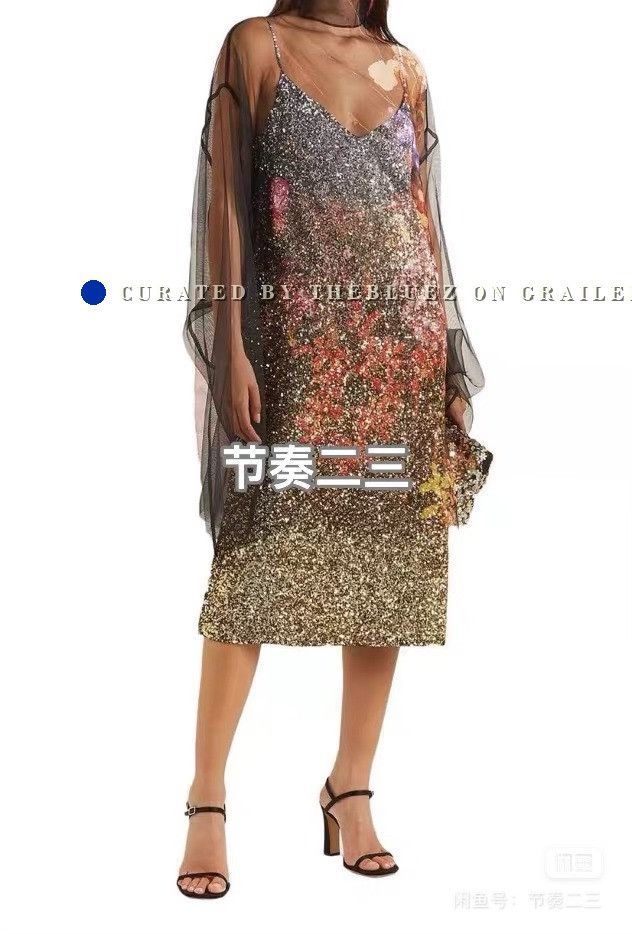 Dries Van Noten Runway Sequin Dress in Silver, Women's — image 2 of 3