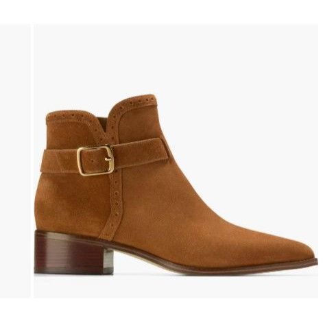 Cole Haan Cole Haan Womens Brown Suede Side Zip Up Norella Buckle Ankl Size US 8 / IT 38 - 1 Thumbnail
