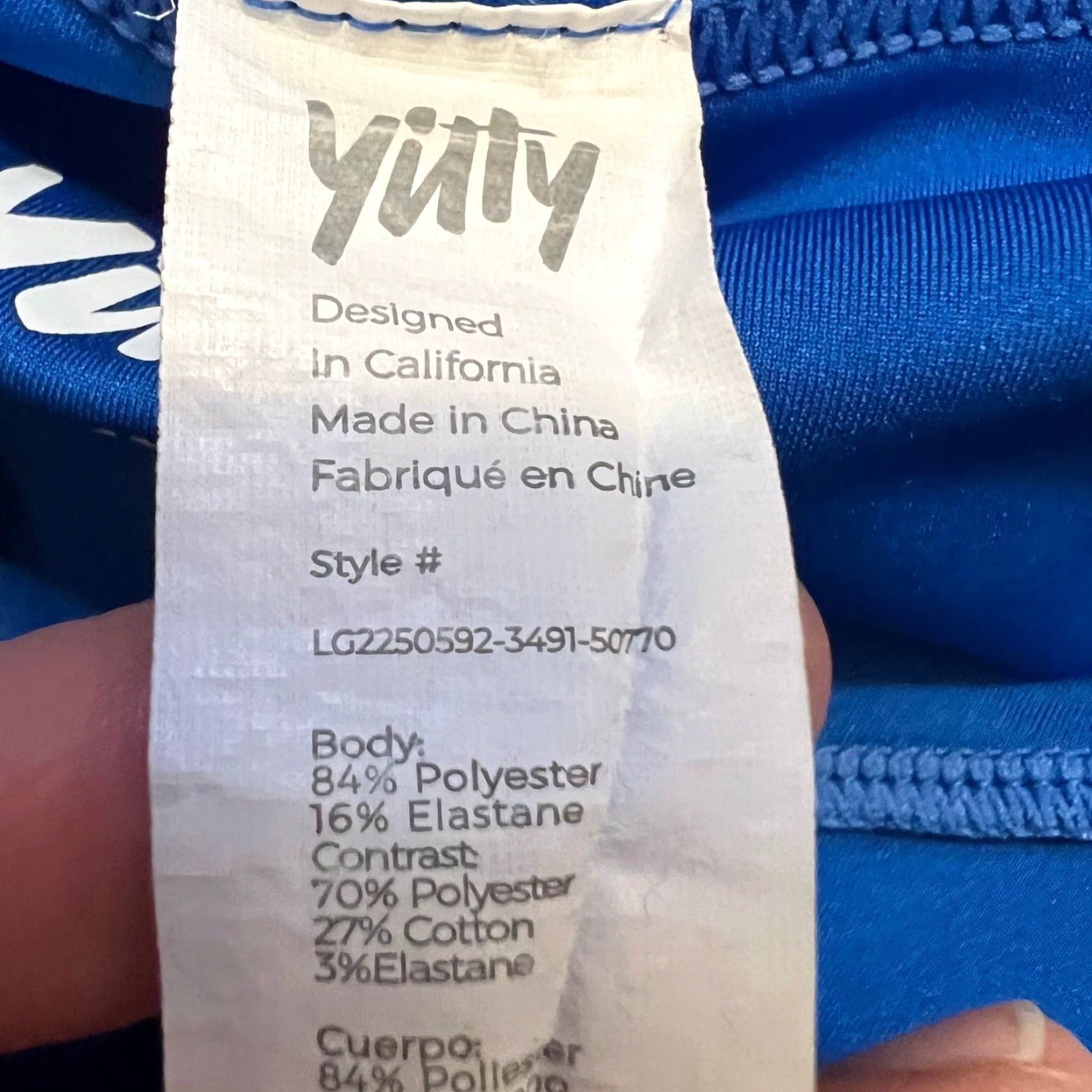 Vintage Yitty Leggings Womens 1X Blue High Rise Compression Pants Size 40" / US 18 - 7 Thumbnail
