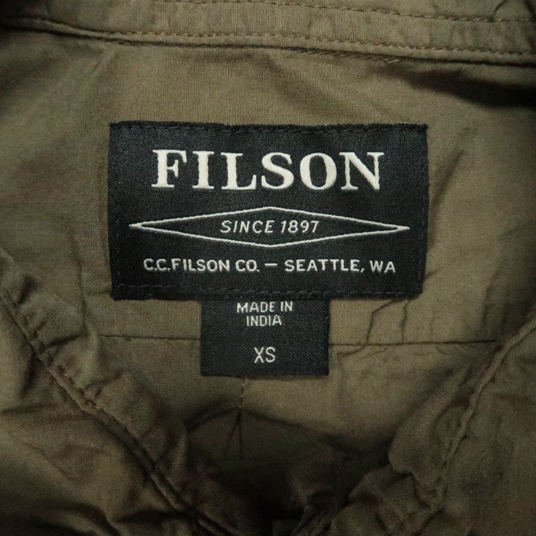Filson Filson Shirt Men XS Green Dusty Olive Washed Feather Cloth Long Sleeve Button-Up Pockets Lightweight Casual Travel Workwear Size US XS / EU 42 / 0 - 3 Thumbnail