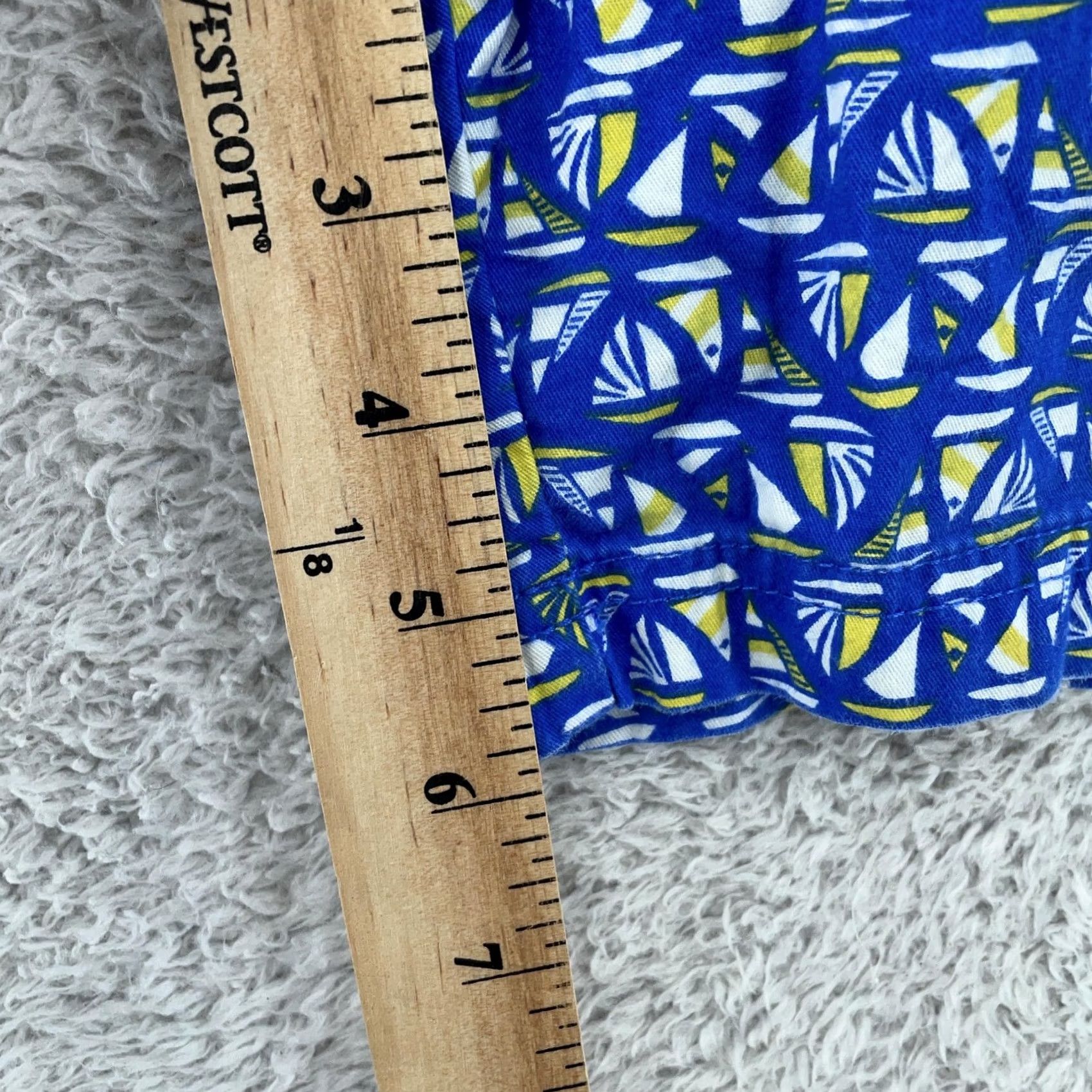 Nautica Columbia Womens 12 Shorts 36x6 Sailboat Print Cotton Nautical Blue Sailboat Geometric Vintage Beach Athletic Fishing Mens Womens Boys Girls Size 34" / US 12 / IT 48 - 4 Thumbnail