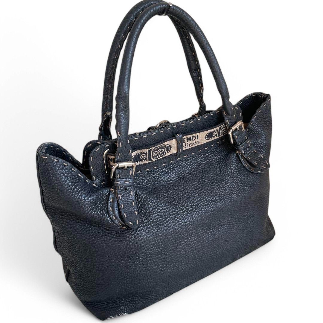 Fendi Fendi - Villa Borghese Selleria Black Leather Shoulder Bag Size ONE SIZE - 2 Thumbnail