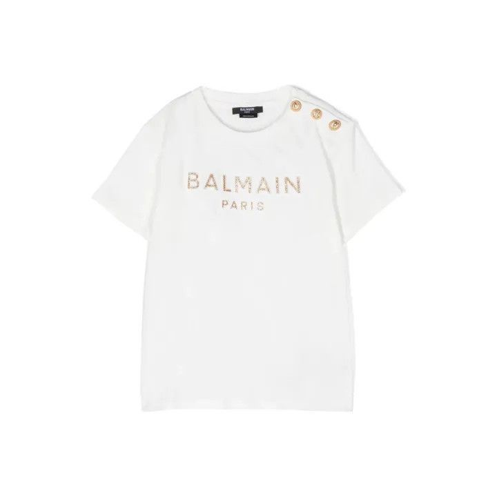 Balmain Balmain Kids Logo Print Round Neck T-Shirt -2507 Size US L / EU 52-54 / 3 - 1 Thumbnail