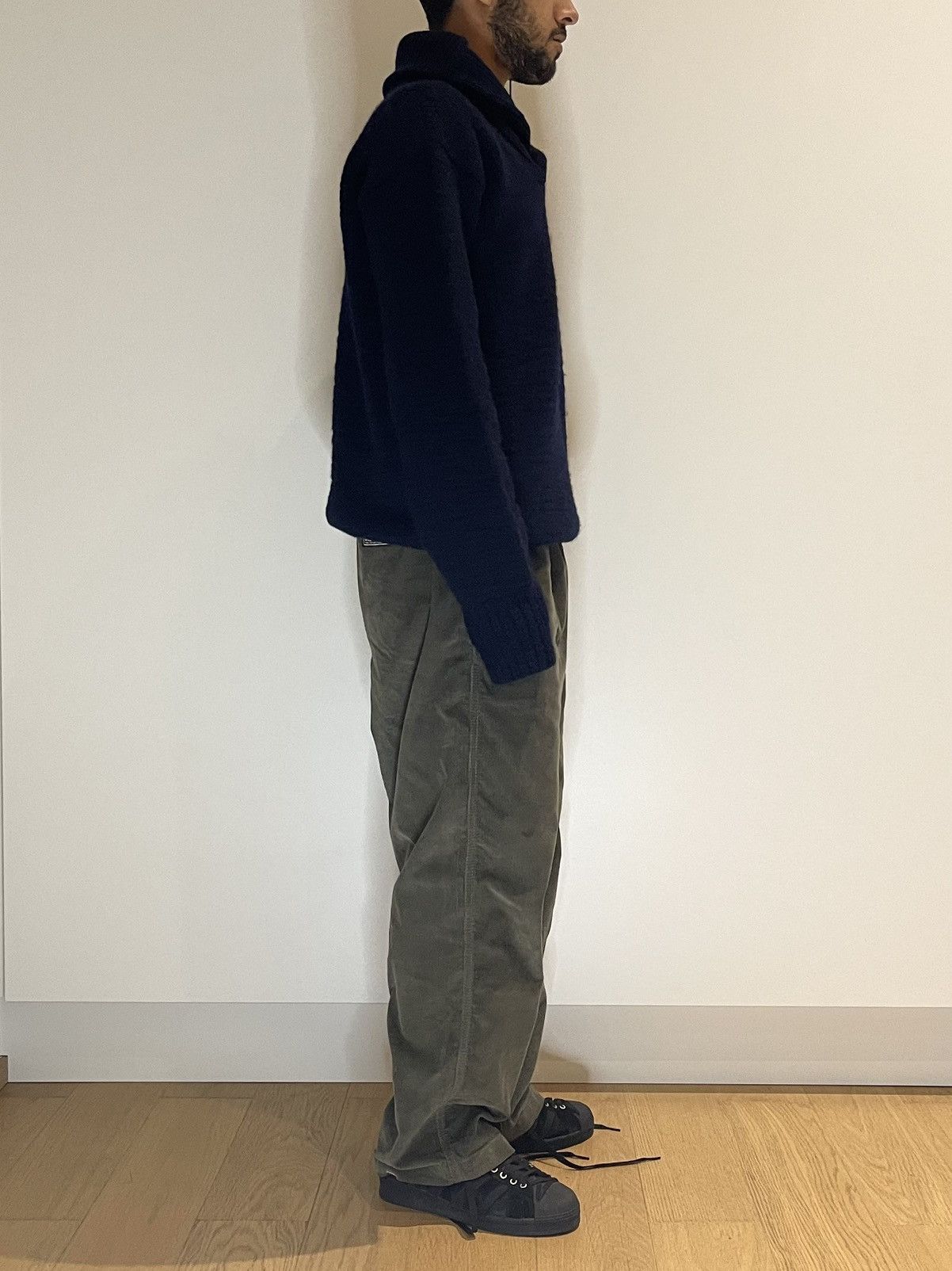 Maison Margiela Maison Margiela AW06 Navy Wool Shawl Collar Knit Sweater Size US L / EU 52-54 / 3 - 8 Thumbnail