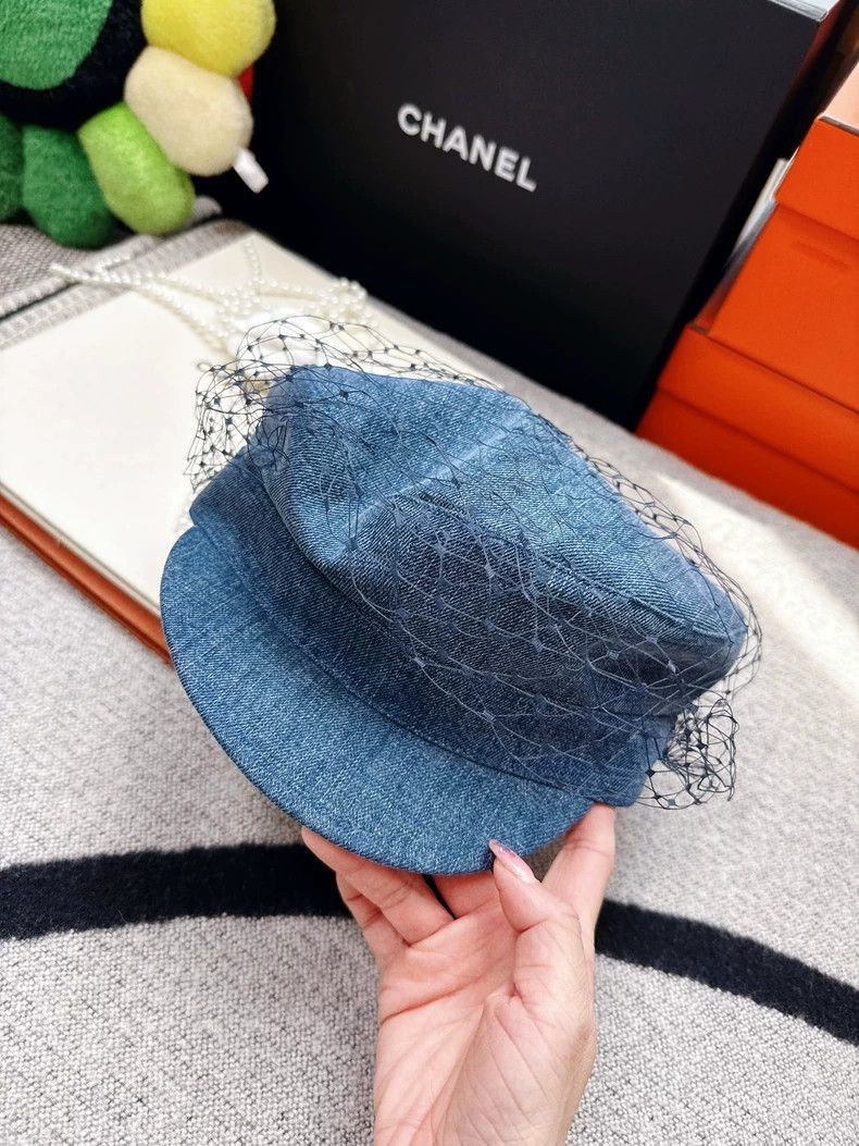 Dior Dior Blue Denim Newsboy Hat-2506 Size ONE SIZE - 2 Thumbnail