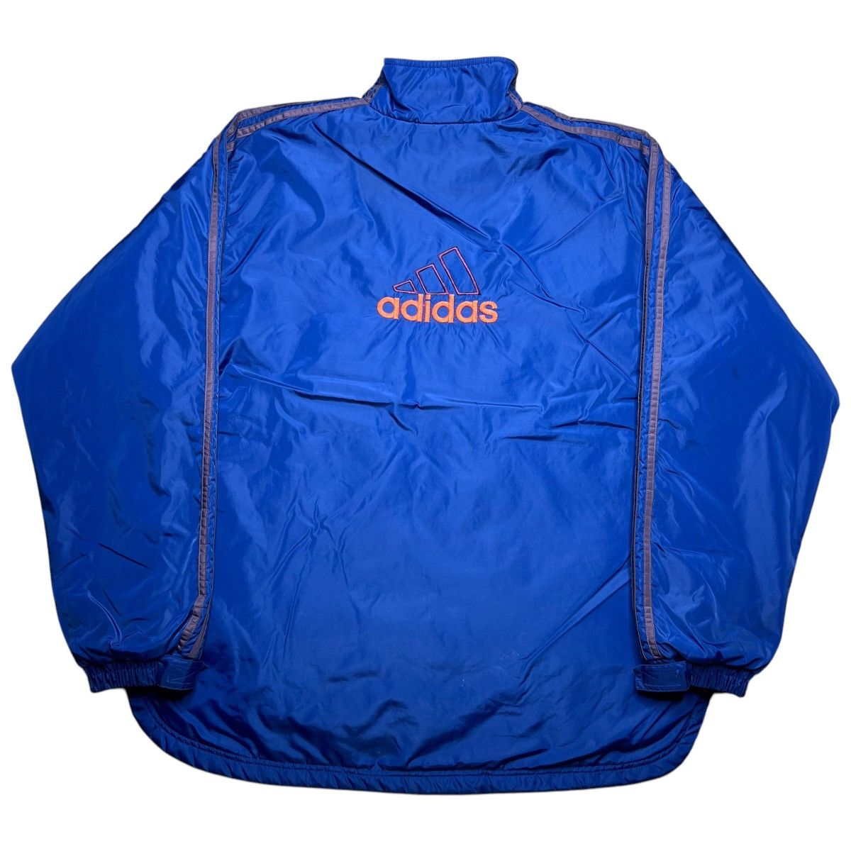 Adidas × Vintage Vintage 1990s Adidas Logo Striped Fleece Lined Anorak Jacket Size US XL / EU 56 / 4 - 1 Thumbnail