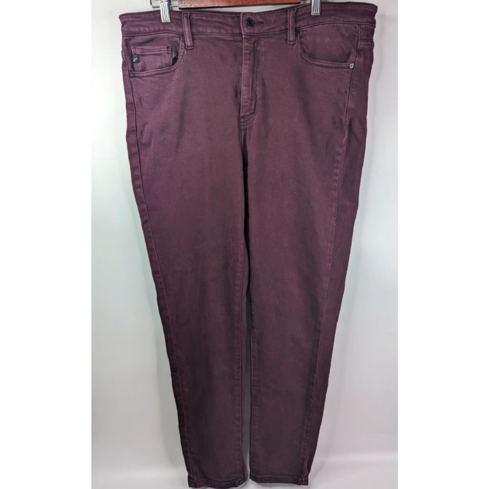 Vintage KanCan Jeans Women's 1XL Burgundy Red Gia High Rise Skinny KC7294BU Denim 5-Pocket Stretch Regular Plus Size 40" / US 18 - 2 Thumbnail