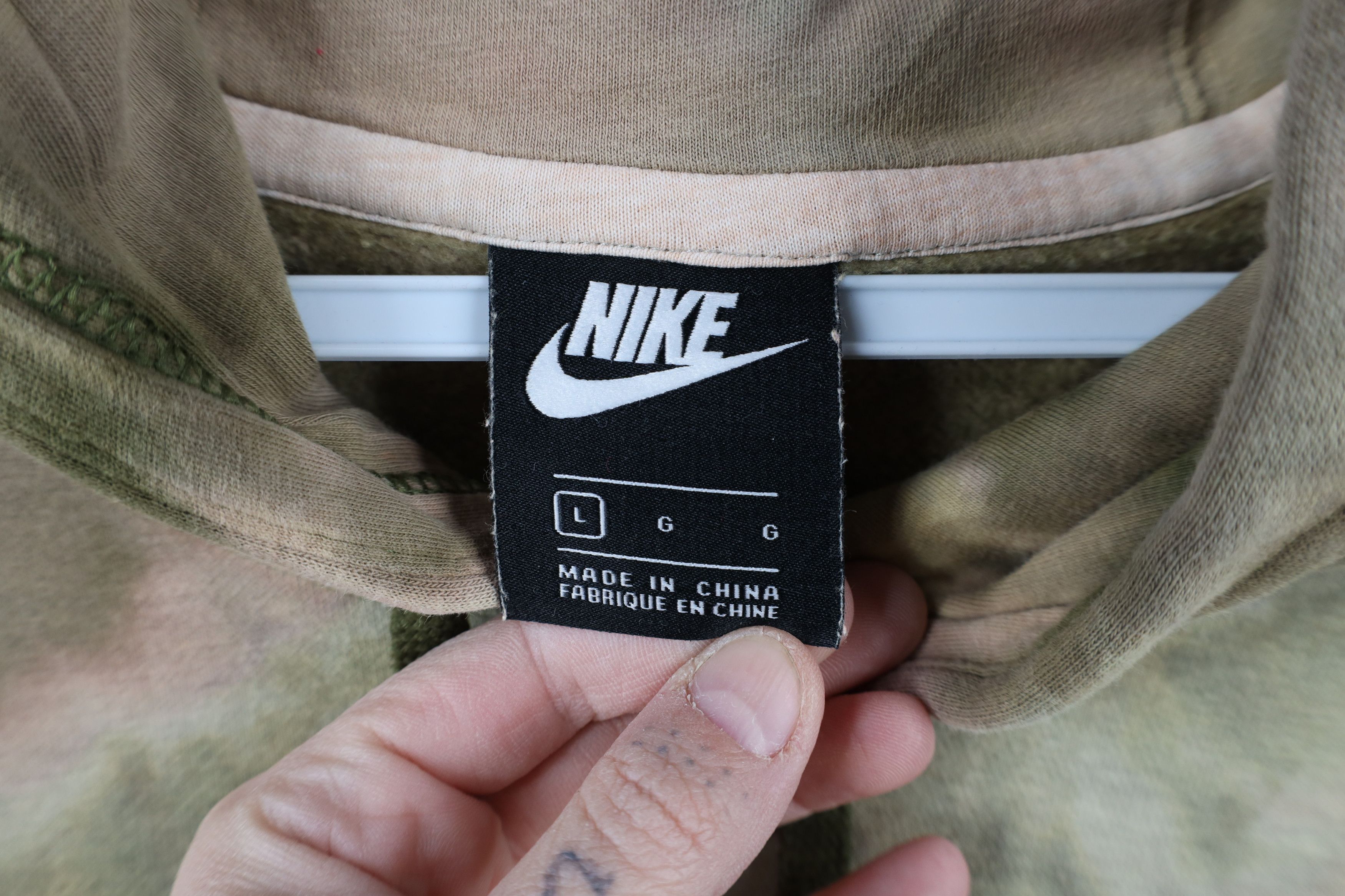 Nike × Vintage Vintage Y2K Nike Spell Box Logo Acid Wash Hoodie Sweatshirt Size US L / EU 52-54 / 3 - 7 Thumbnail