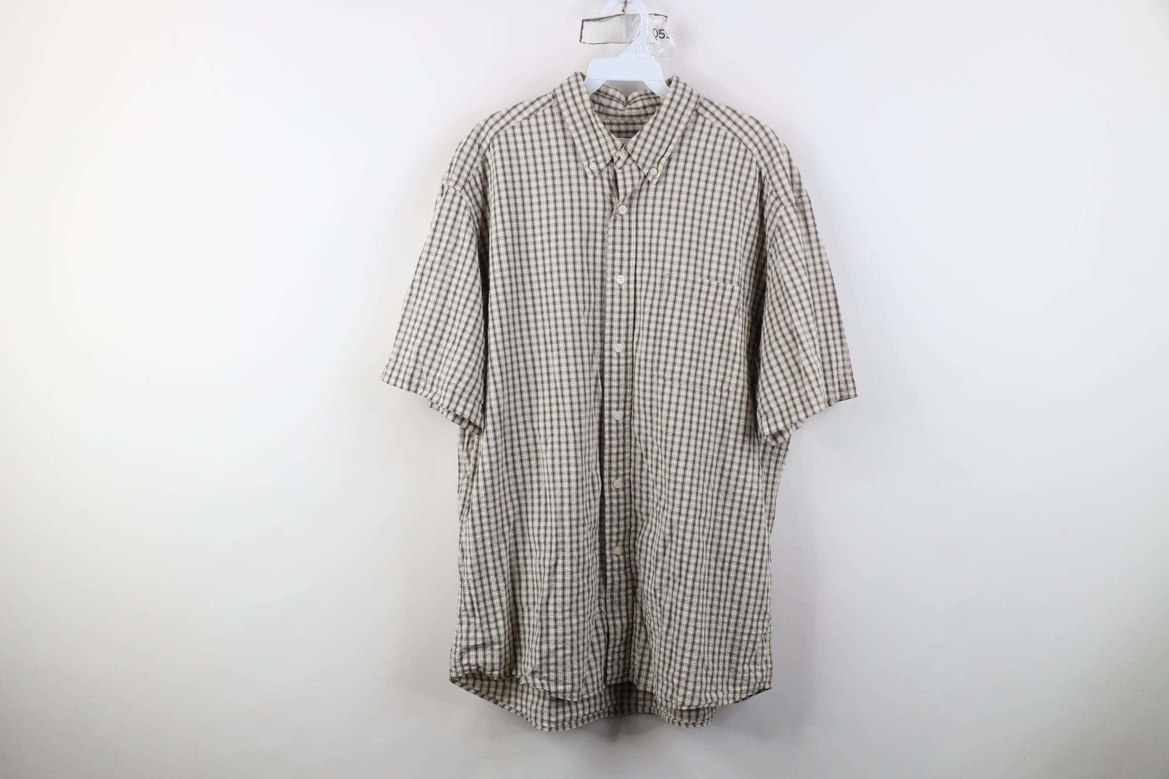 Eddie Bauer Vintage 90s Eddie Bauer Seersucker Short Sleeve Button Shirt Size US L / EU 52-54 / 3 - 1 Thumbnail
