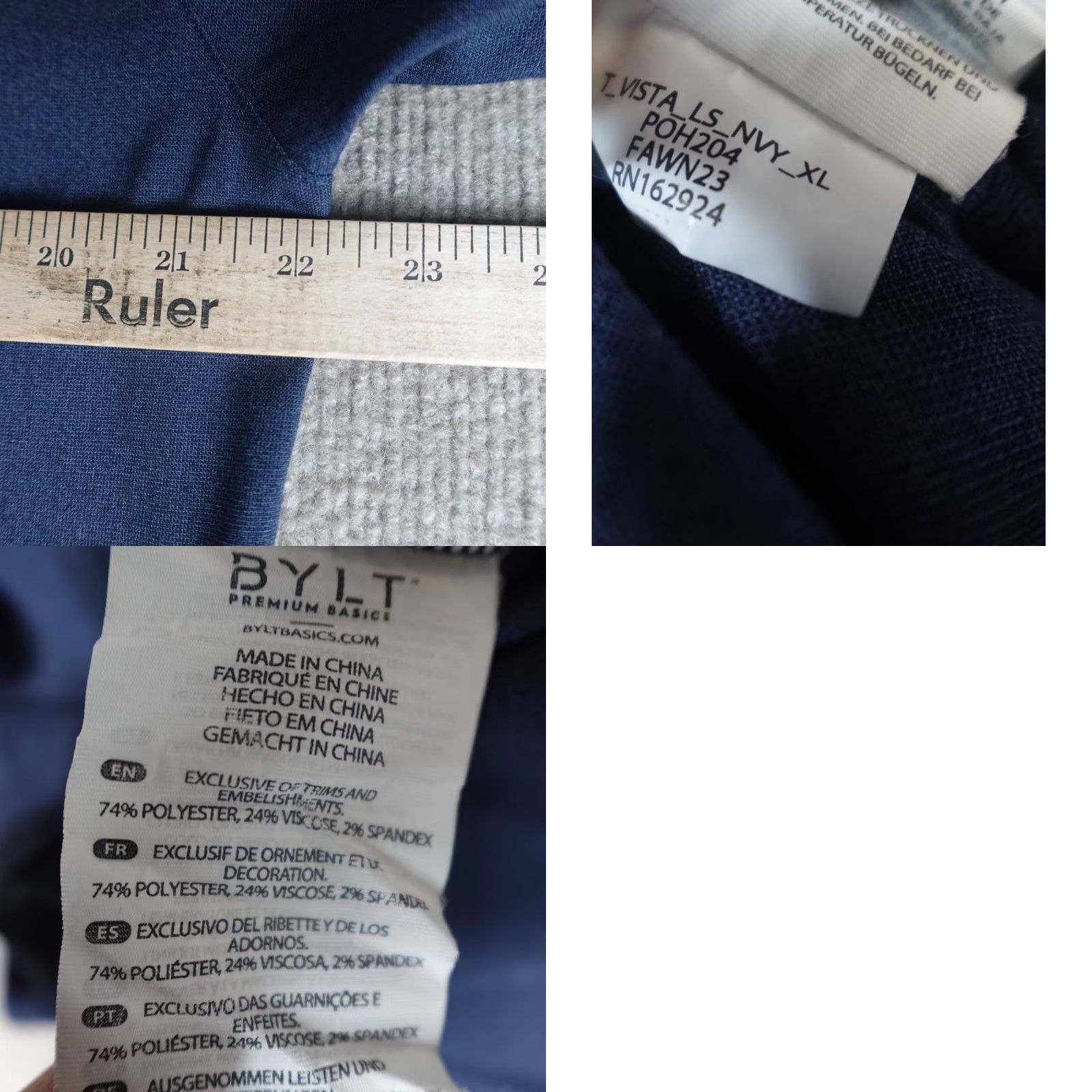 Vintage Bylt Shirt XL Blue Vista Long Sleeve Button-Up Crew-NECK? Size US XL / EU 56 / 4 - 8 Thumbnail