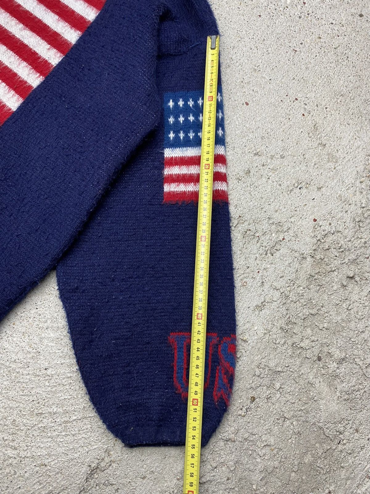 Vintage Vintage usa knitted mohair hoodie flag patriotic ovwrsized Size US L / EU 52-54 / 3 - 14 Thumbnail