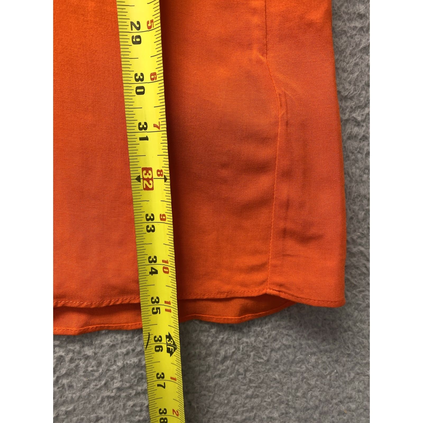 Vintage HM Dress Women Knee Length Orange Size 4 Long Sleeve Round Neck Casual Viscose Logo 114-33 Size S / US 4 / IT 40 - 4 Thumbnail