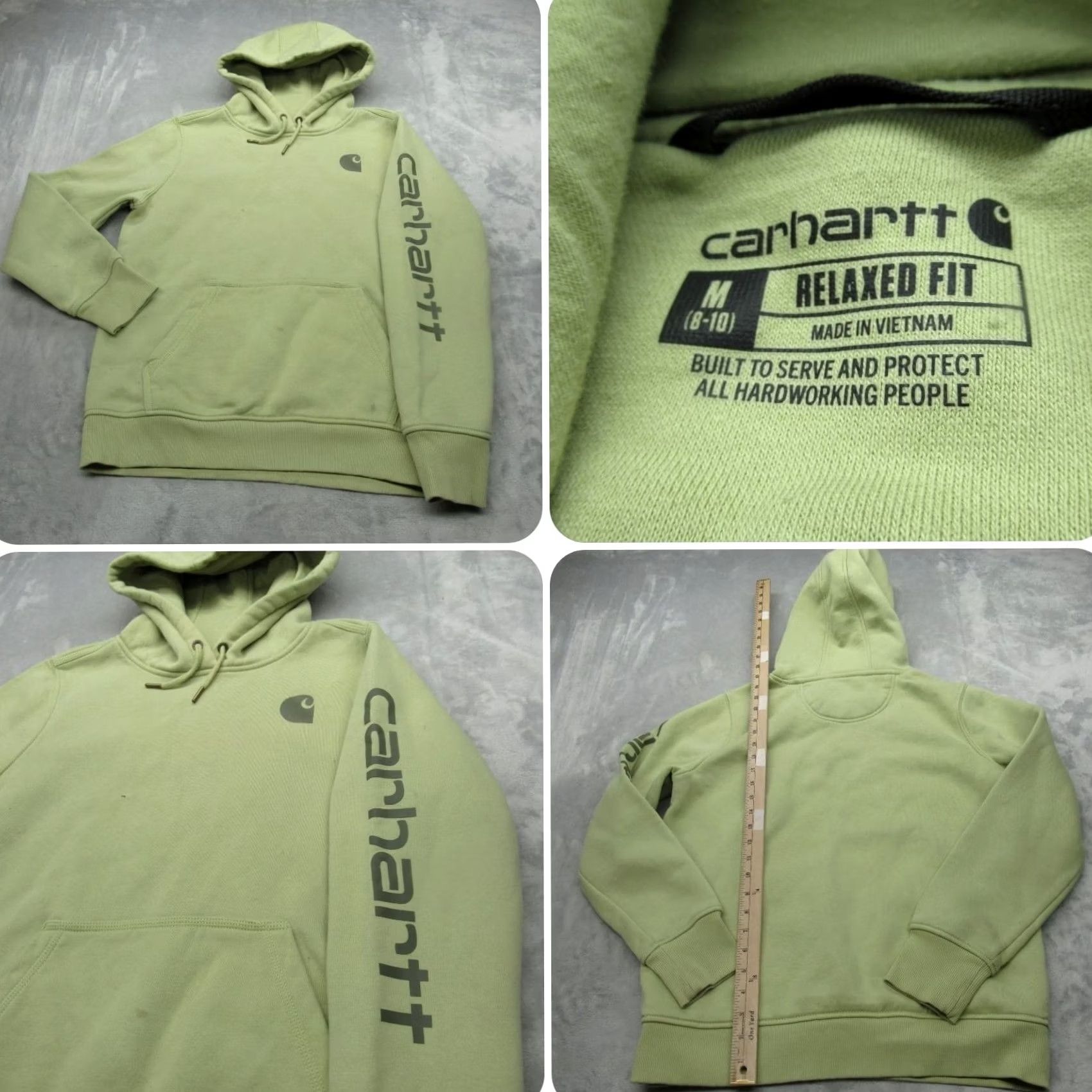 Carhartt Carhartt Hoodie Womens Medium Lime Logo Sleeve Graphic Relaxed Fit Heavyweight Size M / US 6-8 / IT 42-44 - 2 Thumbnail