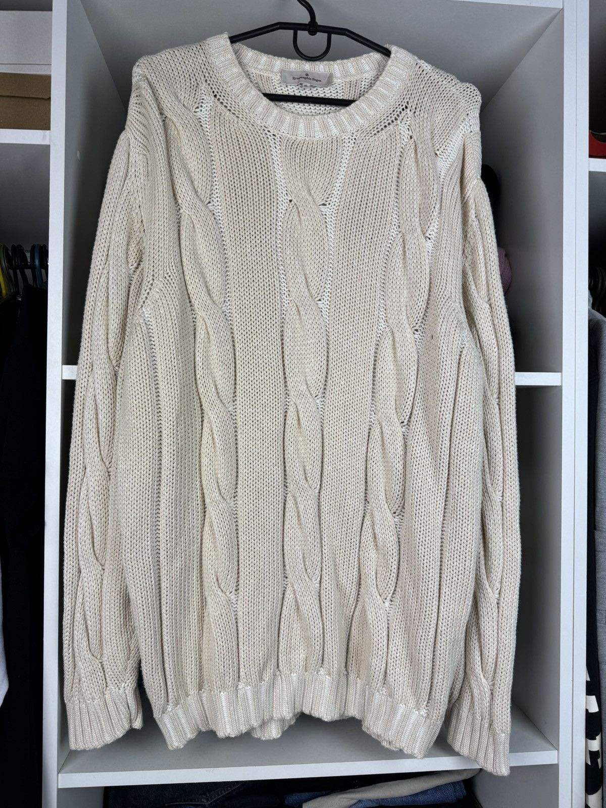 Ermenegildo Zegna Ermenegildo Zegna Men’s Cotton Cable Knit Sweater Size US XL / EU 56 / 4 - 1 Thumbnail