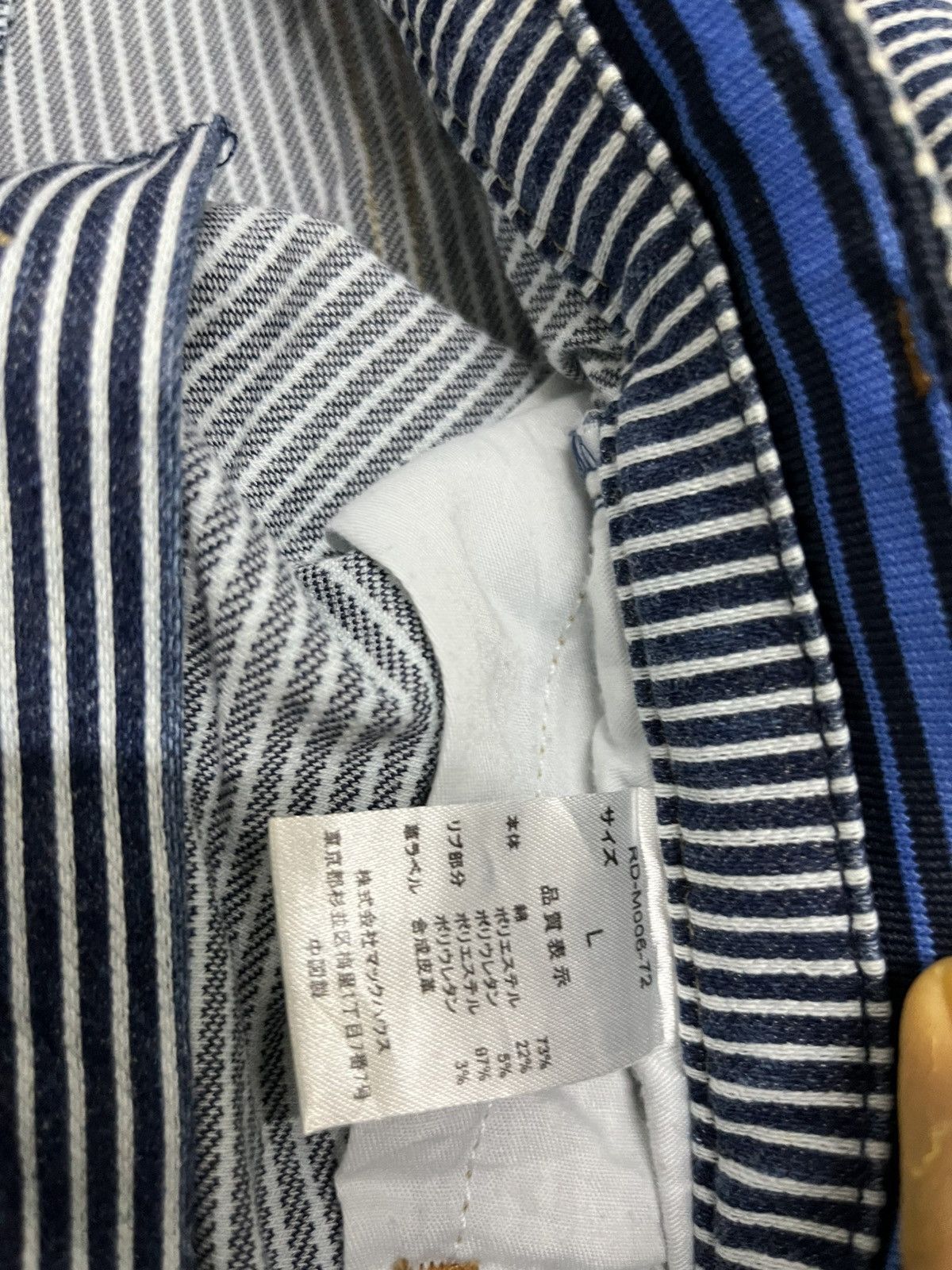Japanese Brand Navy Raw Denim Worker Hickory Style Size US 34 / EU 50 - 10 Thumbnail