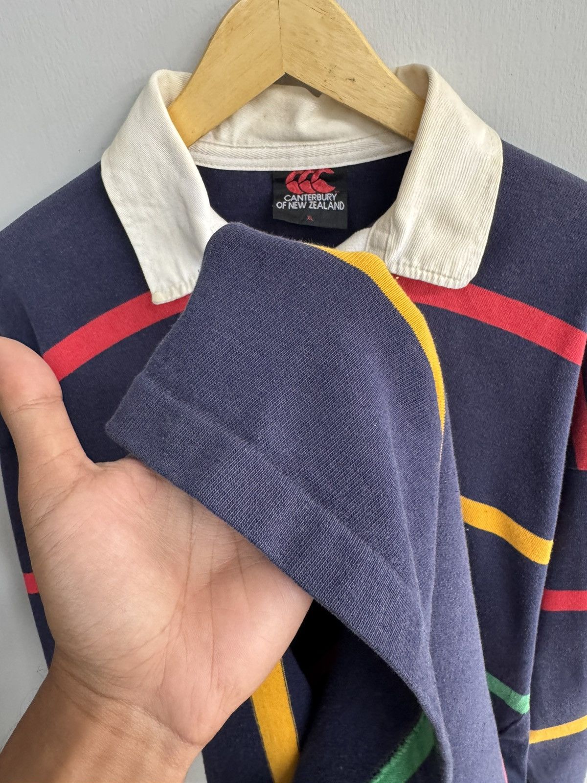Canterbury of New Zealand VINTAGE CANTERBURY OF NEW ZEALAND RUGBY STRIPE LONG SHIRT Size US XL / EU 56 / 4 - 4 Thumbnail