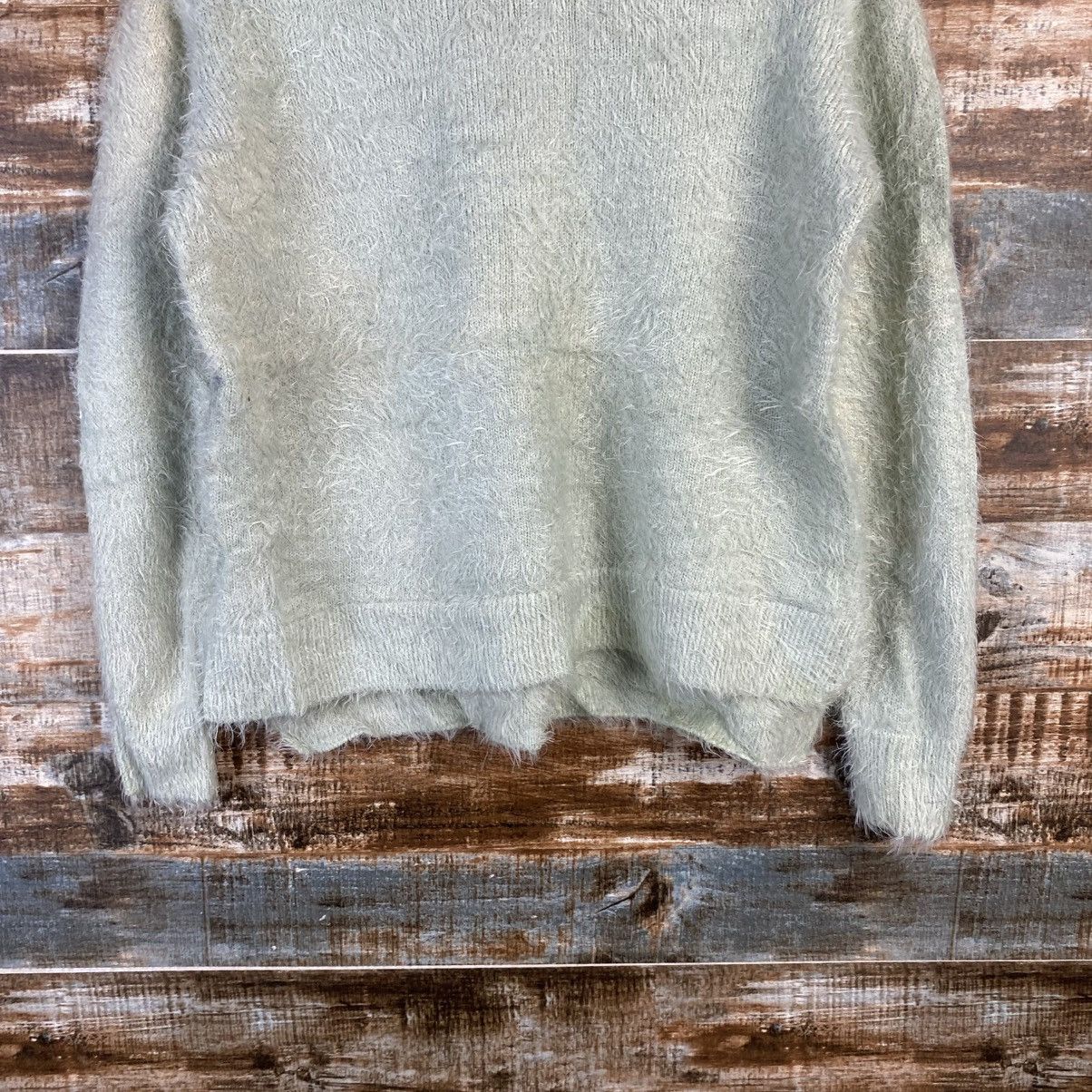 Japanese Brand D Bou Jeloud faded Light Green shaggy Mohair Knitwear#c1046 Size M / US 6-8 / IT 42-44 - 3 Thumbnail