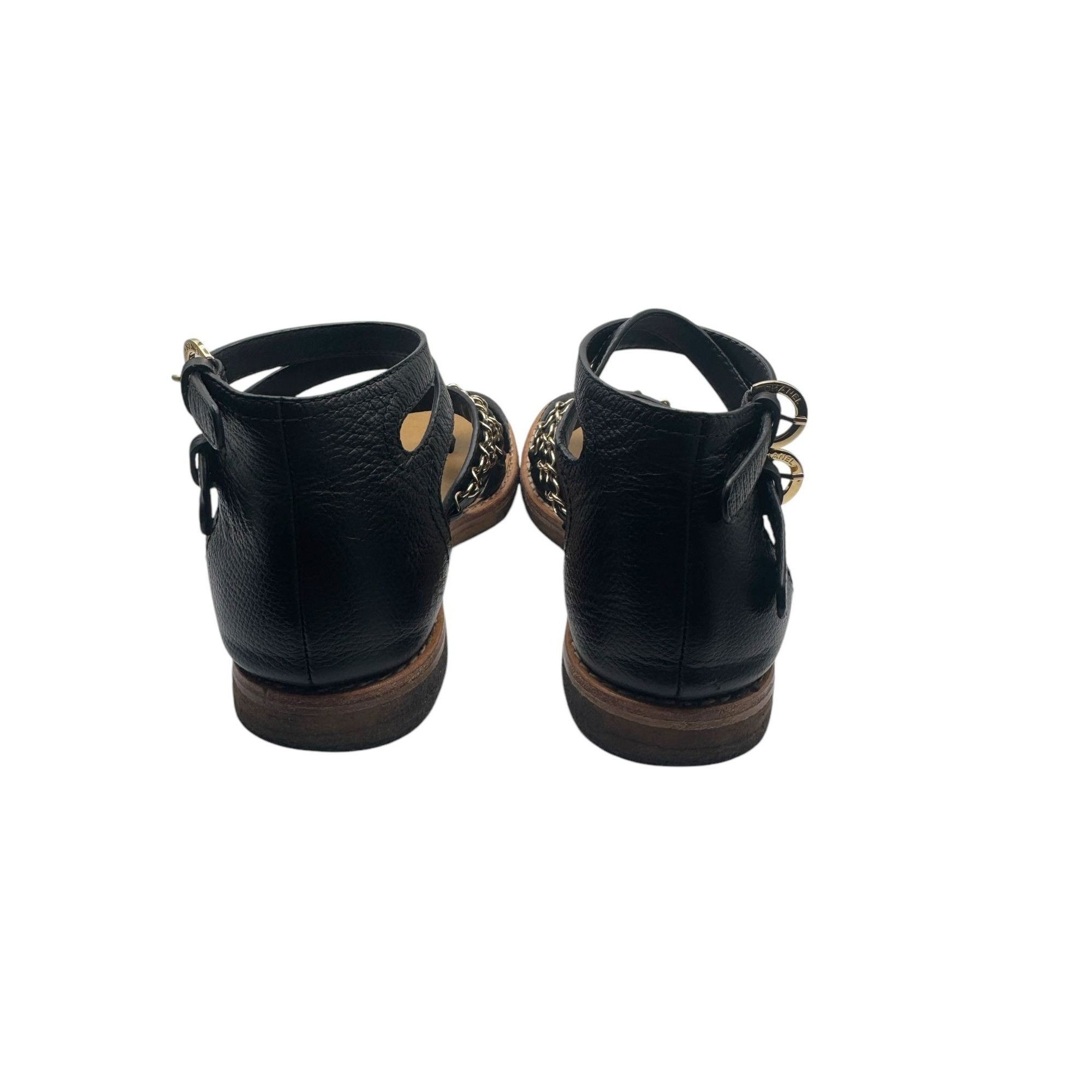 Chanel Chanel SS2016 Sandals Black Leather Chain EU37C Size US 7 / IT 37 - 5 Thumbnail