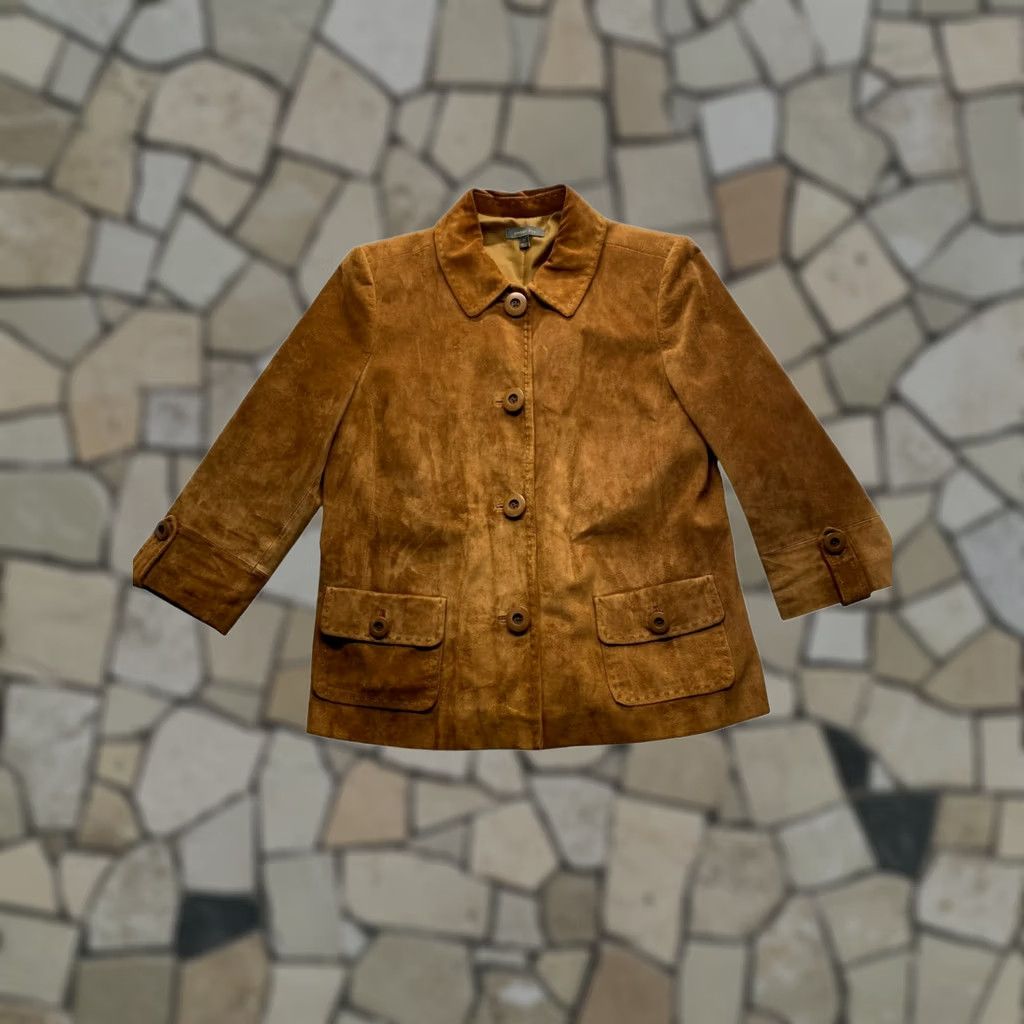 Vintage Amber Sun Womens M Brown Leather Jacket #7015 Size M / US 6-8 / IT 42-44 - 1 Thumbnail