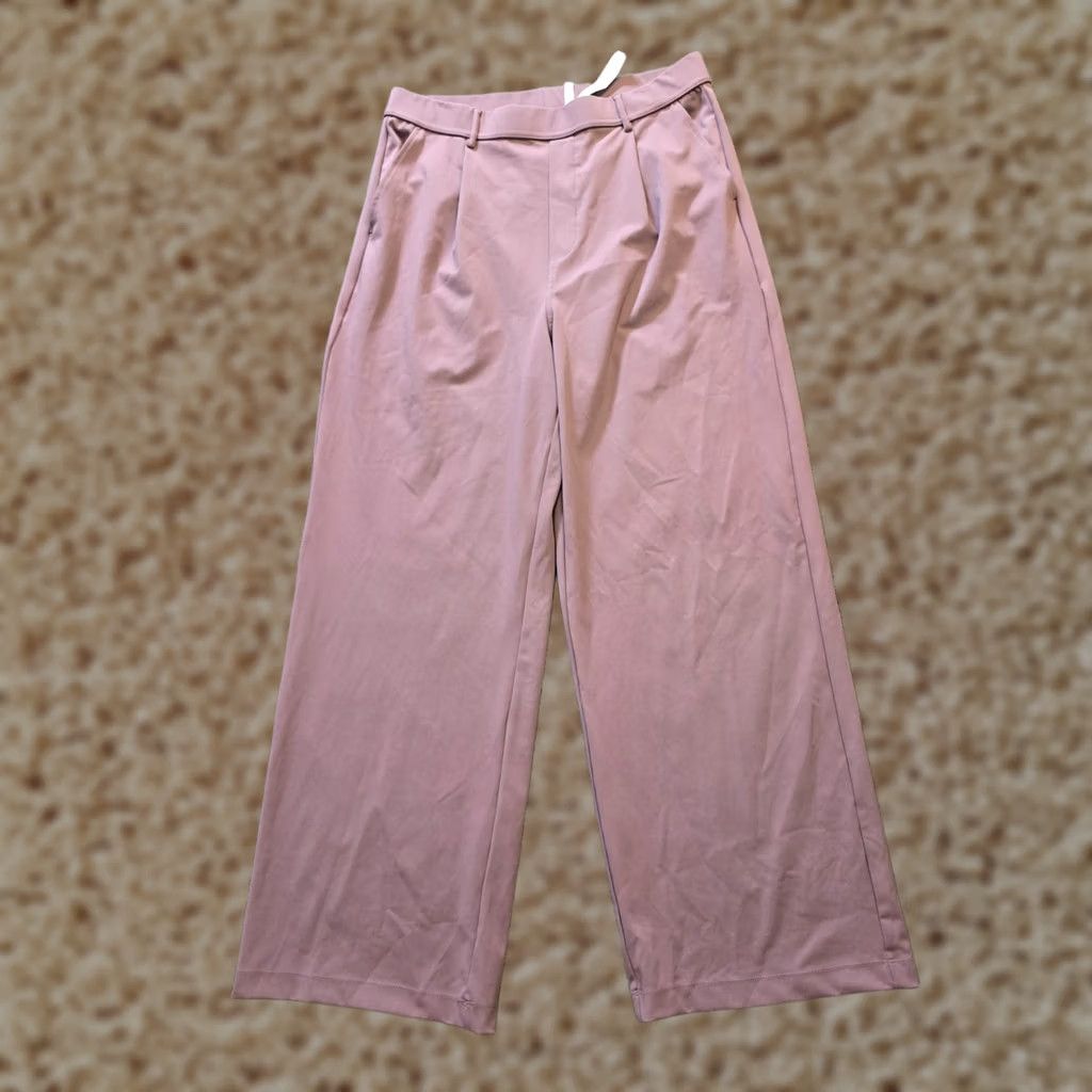 Vintage Halara Pants Womens Large Purple Pleated Plicated Wide-Leg Stretch Casual Career Dress Pants Size 36" / US 14 / IT 50 - 1 Thumbnail