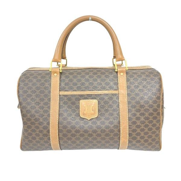 Celine Celine Macadam Pvc Leather Boston Bag Plastic / Synthetic Handbag Duty Free For Usa in Brown, Women's