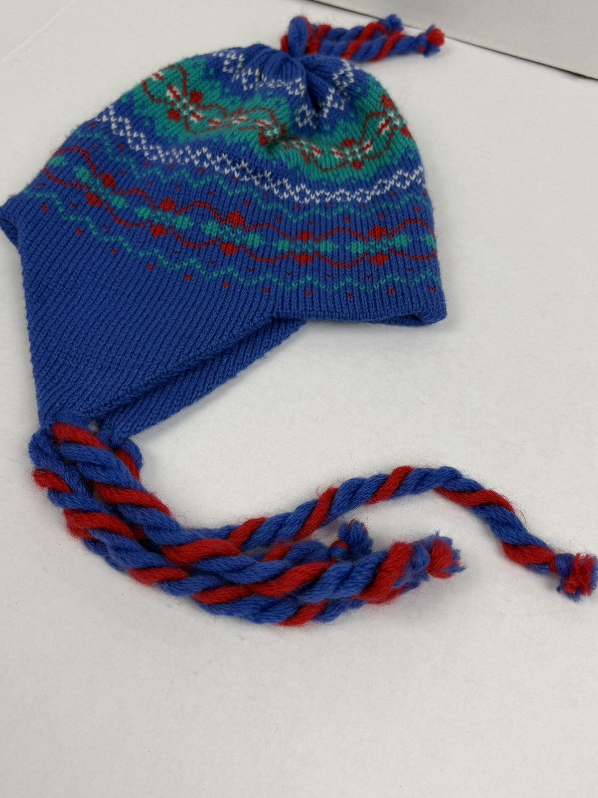 Other Vintage Top Notch Knit Ski Hat Aztec Wool Beanie Ear Flaps Size ONE SIZE - 3 Thumbnail