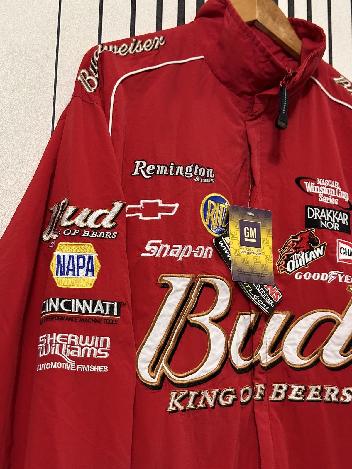 Budweiser 00’s Nascar Bud Y2k Multi-Patched Red Racing Jacket Size US XL / EU 56 / 4 - 5 Thumbnail