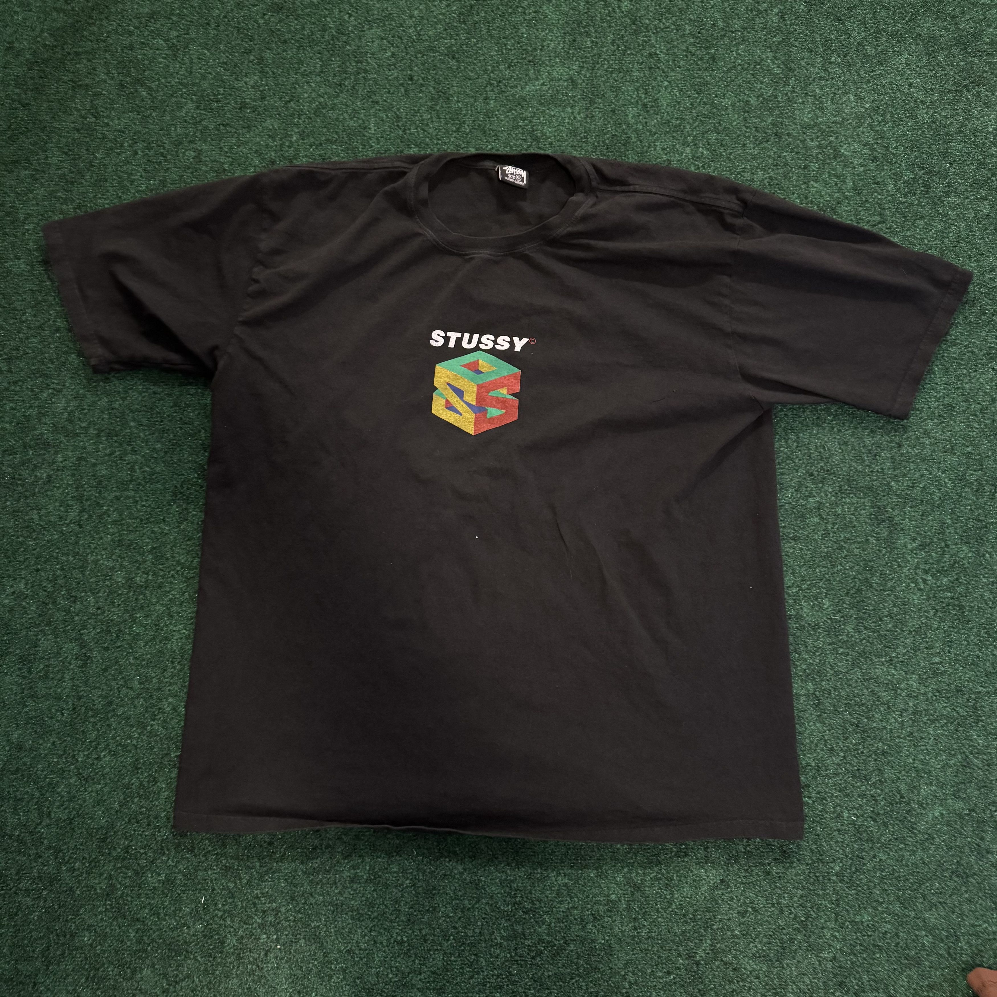 NWT Stussy Nintendo 64 Logo Print Retro Men T-Shirt Olive