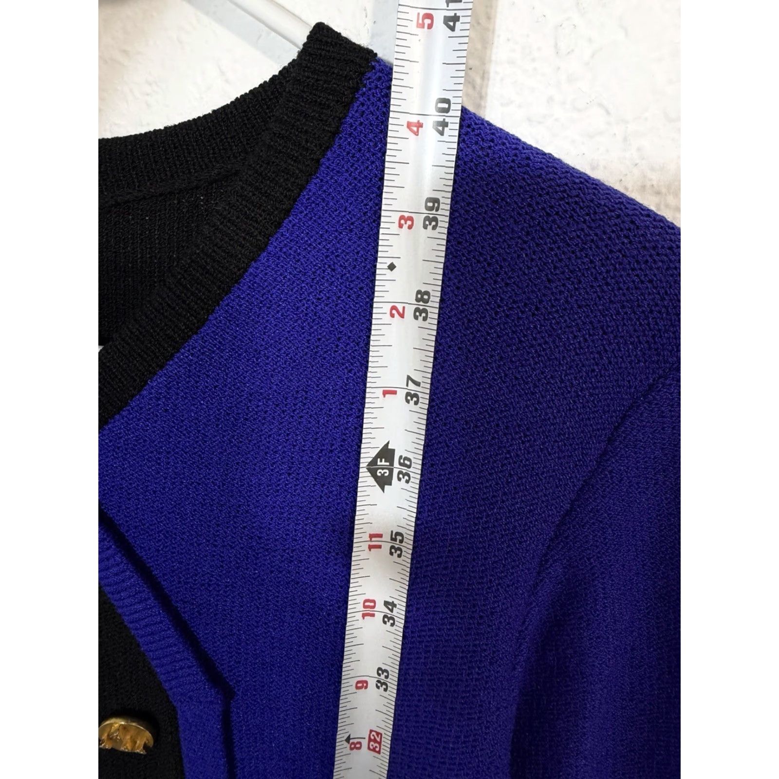 Vintage VINTAGE Steve Fabrikant Sweater Dress Cardigan Knit Wool Blend Blue Black Sz S Womens Size S / US 4 / IT 40 - 2 Thumbnail