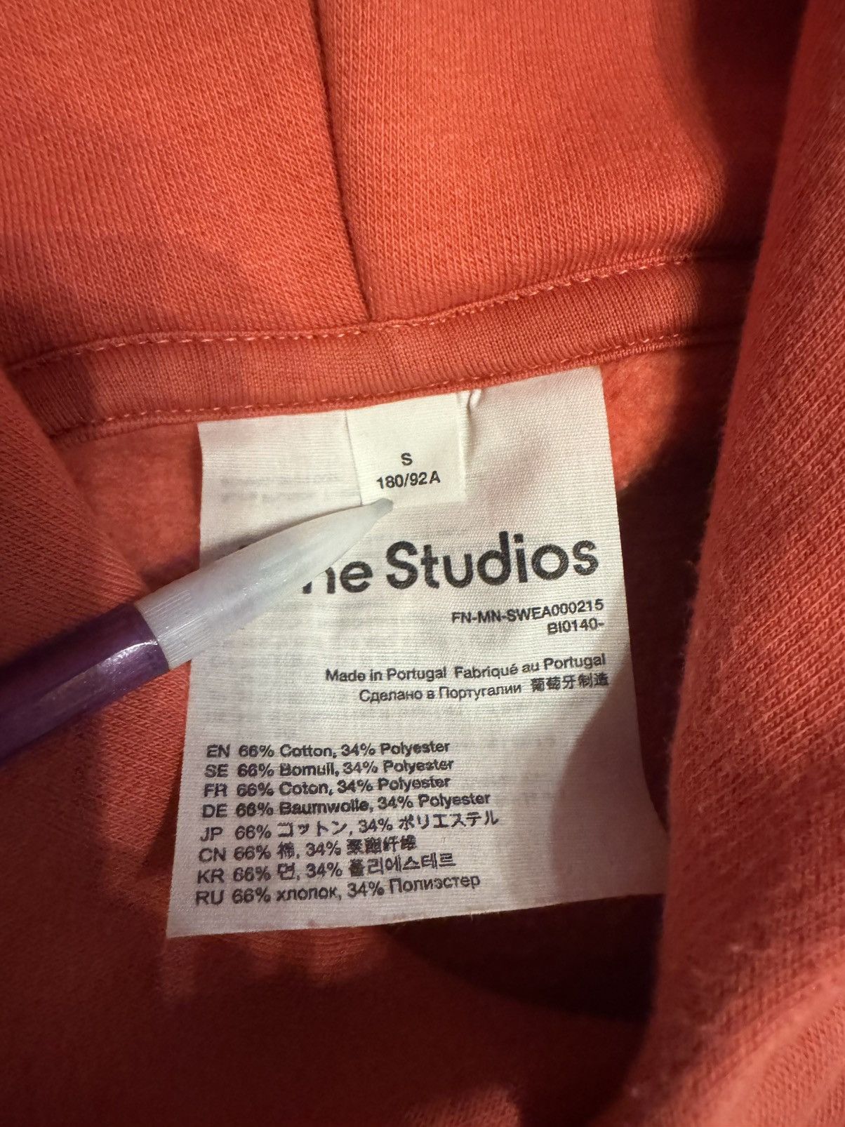 Acne Studios Acne Studios hooded sweatshirt in a coral pink color Size US S / EU 44-46 / 1 - 4 Thumbnail