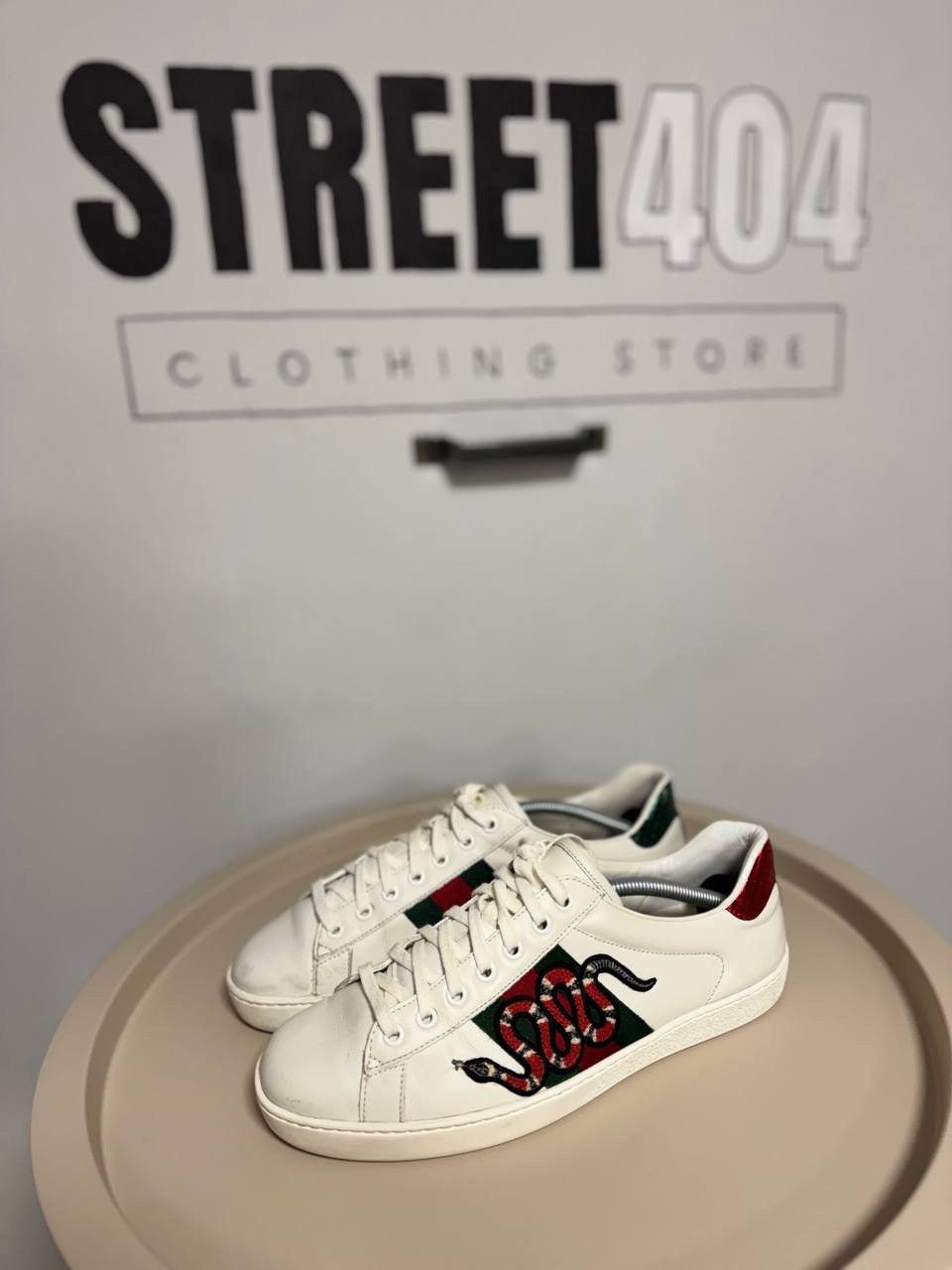 Gucci Gucci Ace Snake Embroidered Web Stripe Sneakers Size US 7 / EU 40 - 1 Thumbnail
