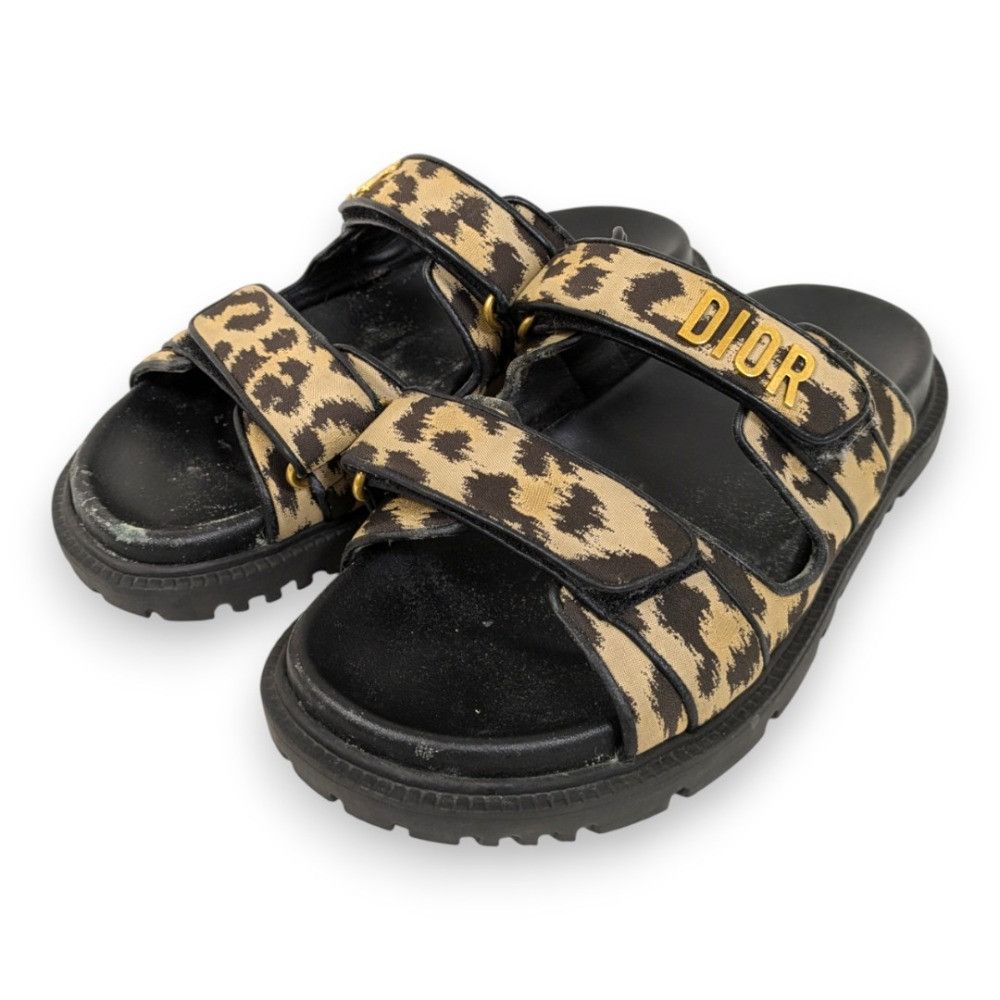 Dior Dior Christian Dior DIORACT Leopard Slide Sandals Leather Shoes DUTY FREE for USA Size ONE SIZE - 1 Thumbnail
