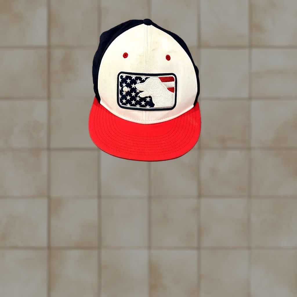 MLB The Game MLB Baseball Cap Mens One Size Adjustable Blue White Red American Flag Logo Beach Casual Sports Hats Size ONE SIZE - 1 Thumbnail