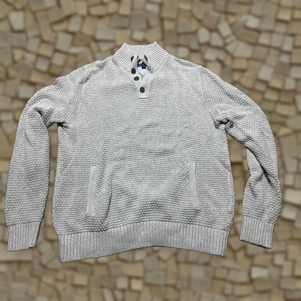 Tommy Hilfiger Tommy Hilfiger Sweater Men's XL Gray 1/4 Button Knit Pullover Cardigan Not Cardigan? Size US XL / EU 56 / 4 - 1 Thumbnail