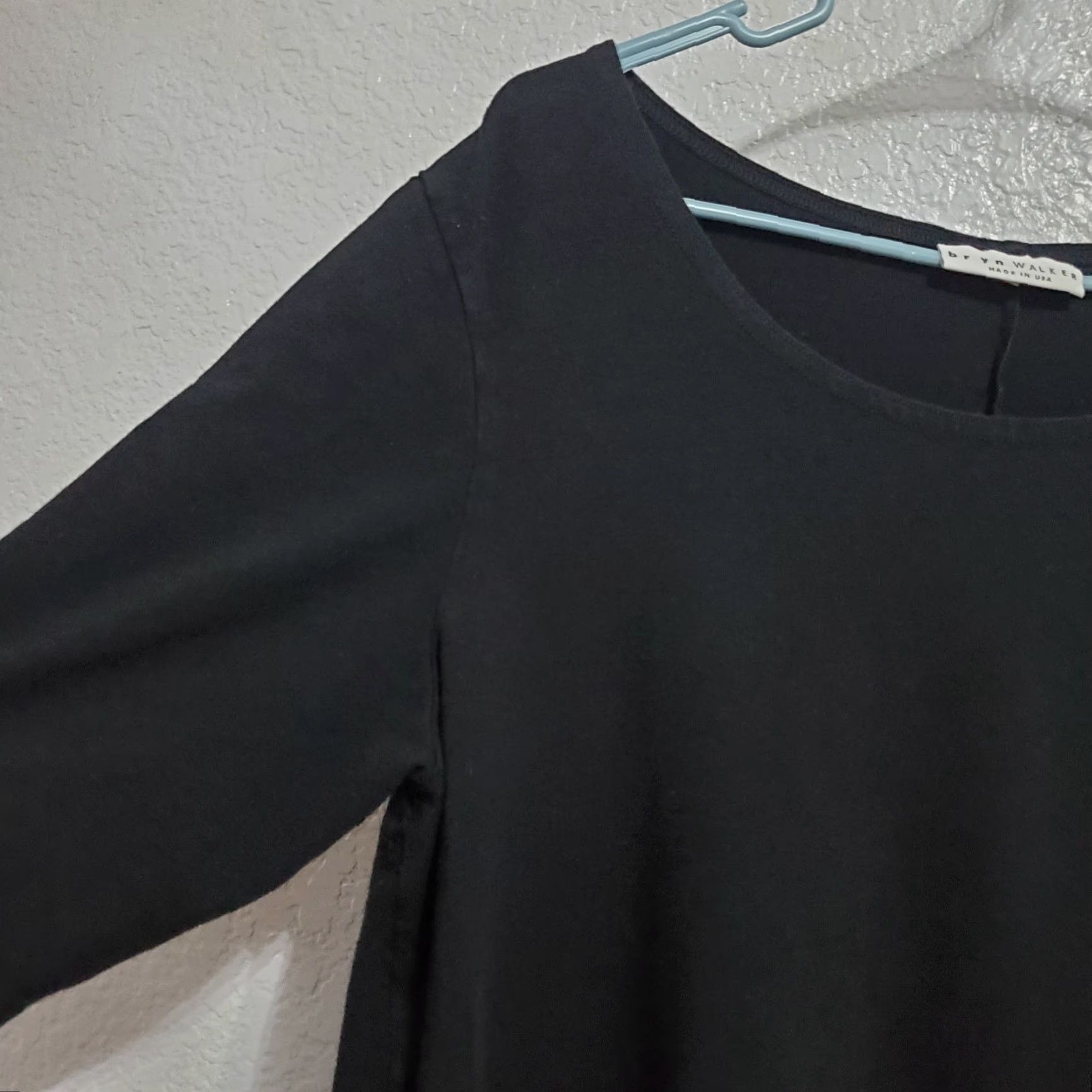 Vintage Bryn Walker Top Women M Black Bamboo Cotton Short Sleeve Tunic Hi Low Minimalist Size M / US 6-8 / IT 42-44 - 7 Thumbnail