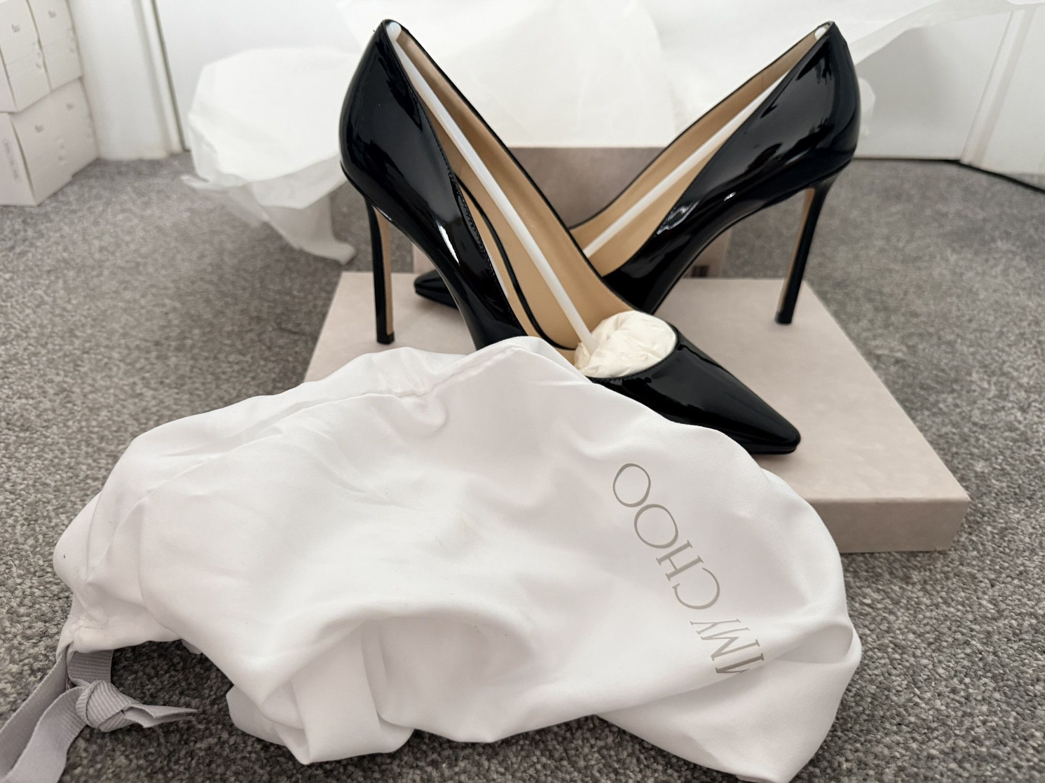 Jimmy Choo Jimmy Choo Romy 100 Black 39 EU Size US 9 / IT 39 - 2 Thumbnail