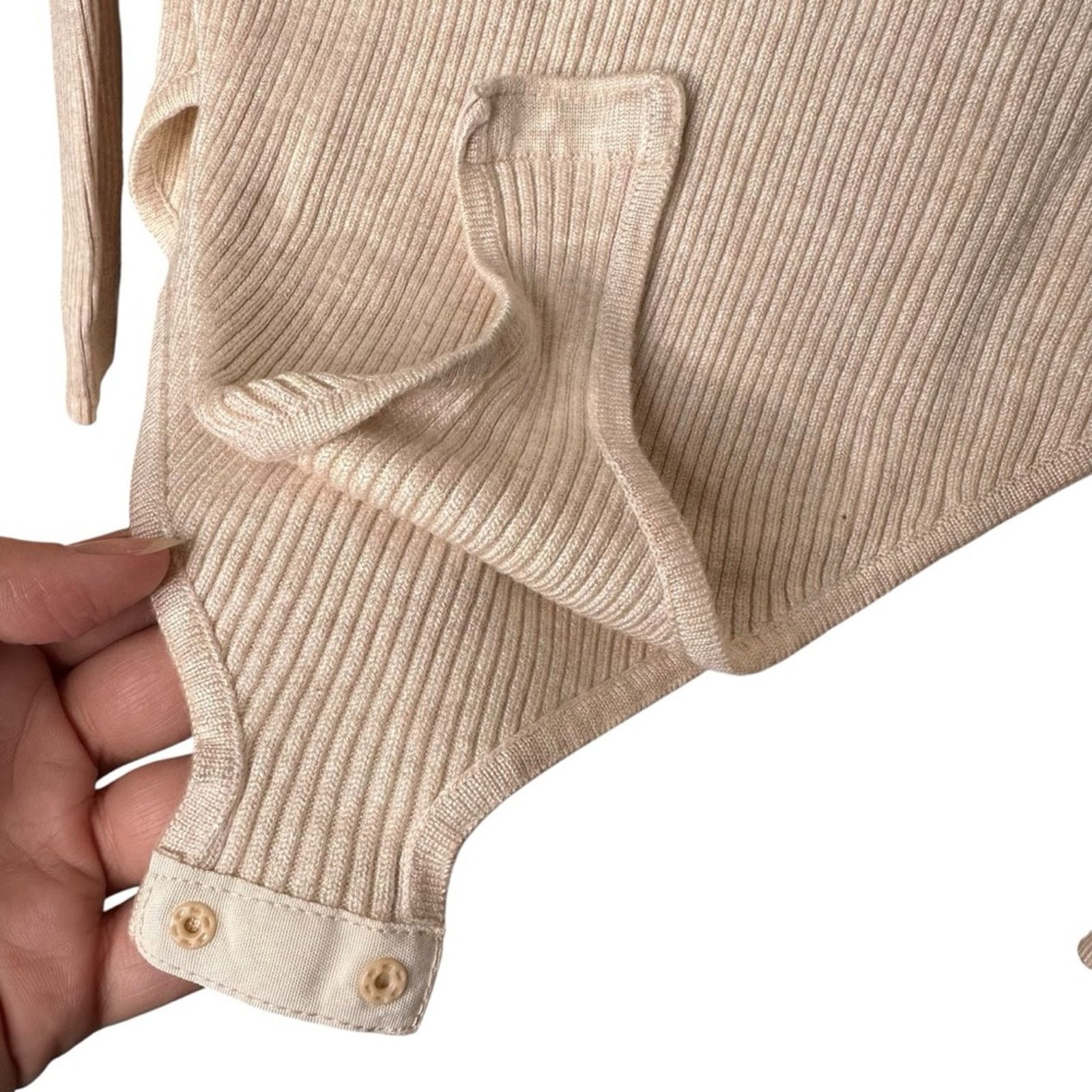 Other 4Sienna Soft Ribbed Deep V-neck Bodysuit Cream Sz Medium Size M / US 6-8 / IT 42-44 - 6 Thumbnail