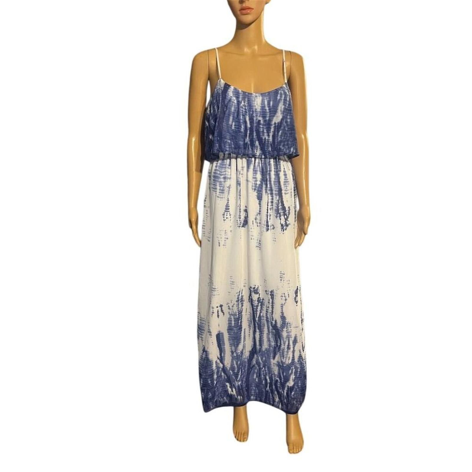 Jun Takahashi Takara Blue Tie-Dye Maxi Dress Sleeveless Scoop Neck M boho Size M / US 6-8 / IT 42-44 - 2 Thumbnail