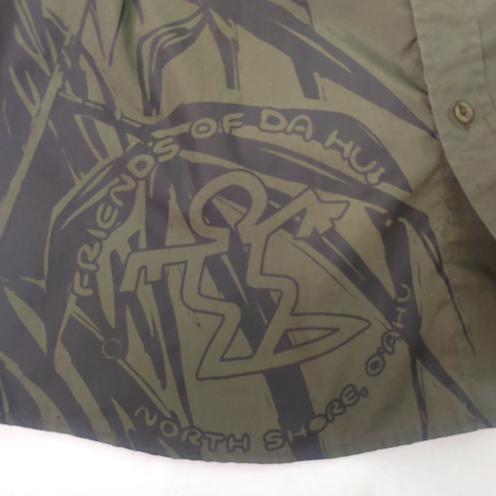 Olive Da Hui Hawaii Shirt Long Sleeve Olive Black Aloha North Shore Oahu Surf Button-Up Casual Mens M Size US M / EU 48-50 / 2 - 7 Thumbnail